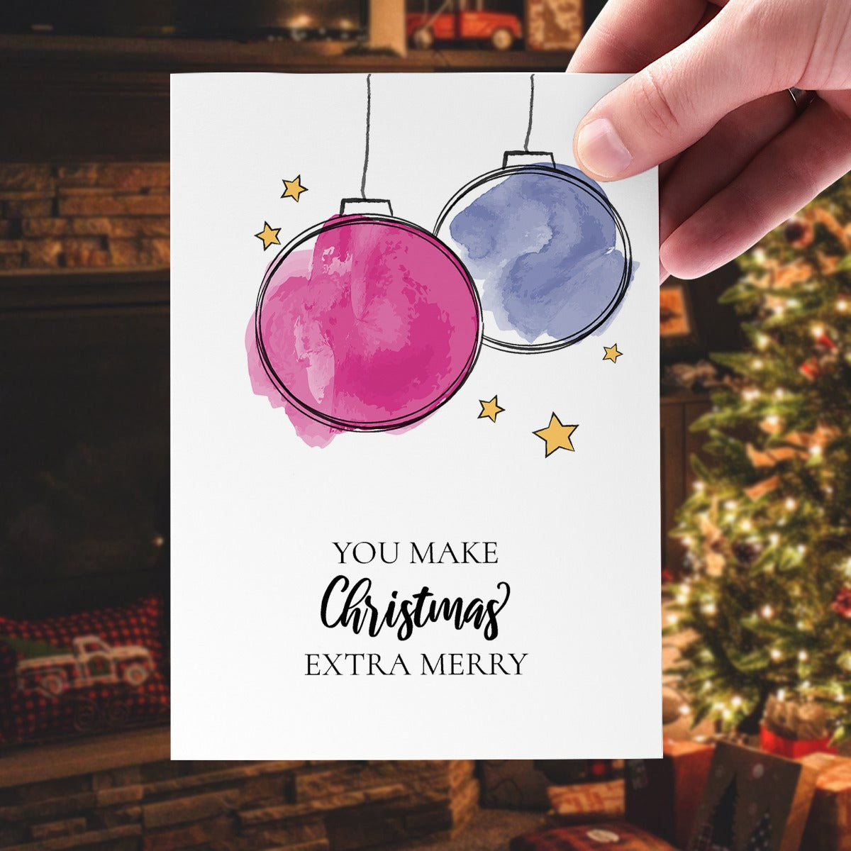 Very Merry Christmas Bauble Card