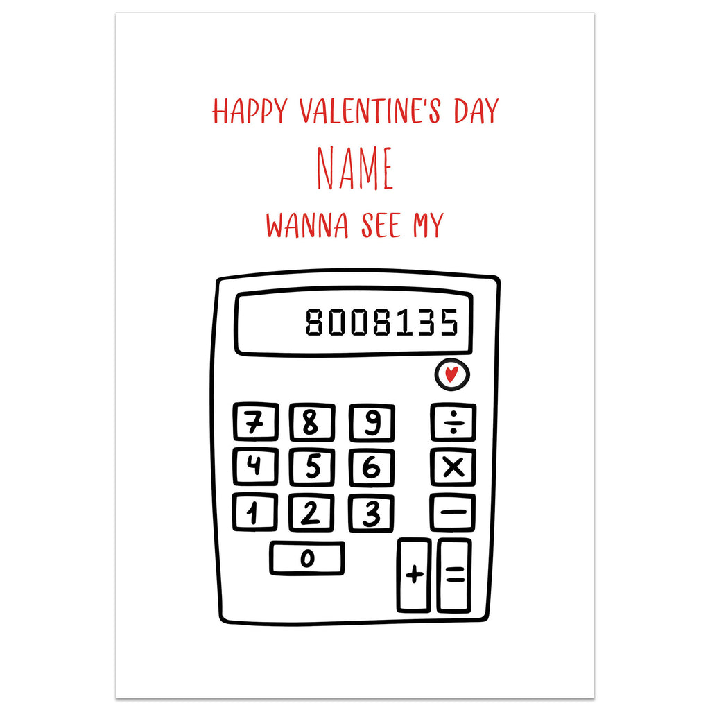 Wanna See my Boobies Calculator Card