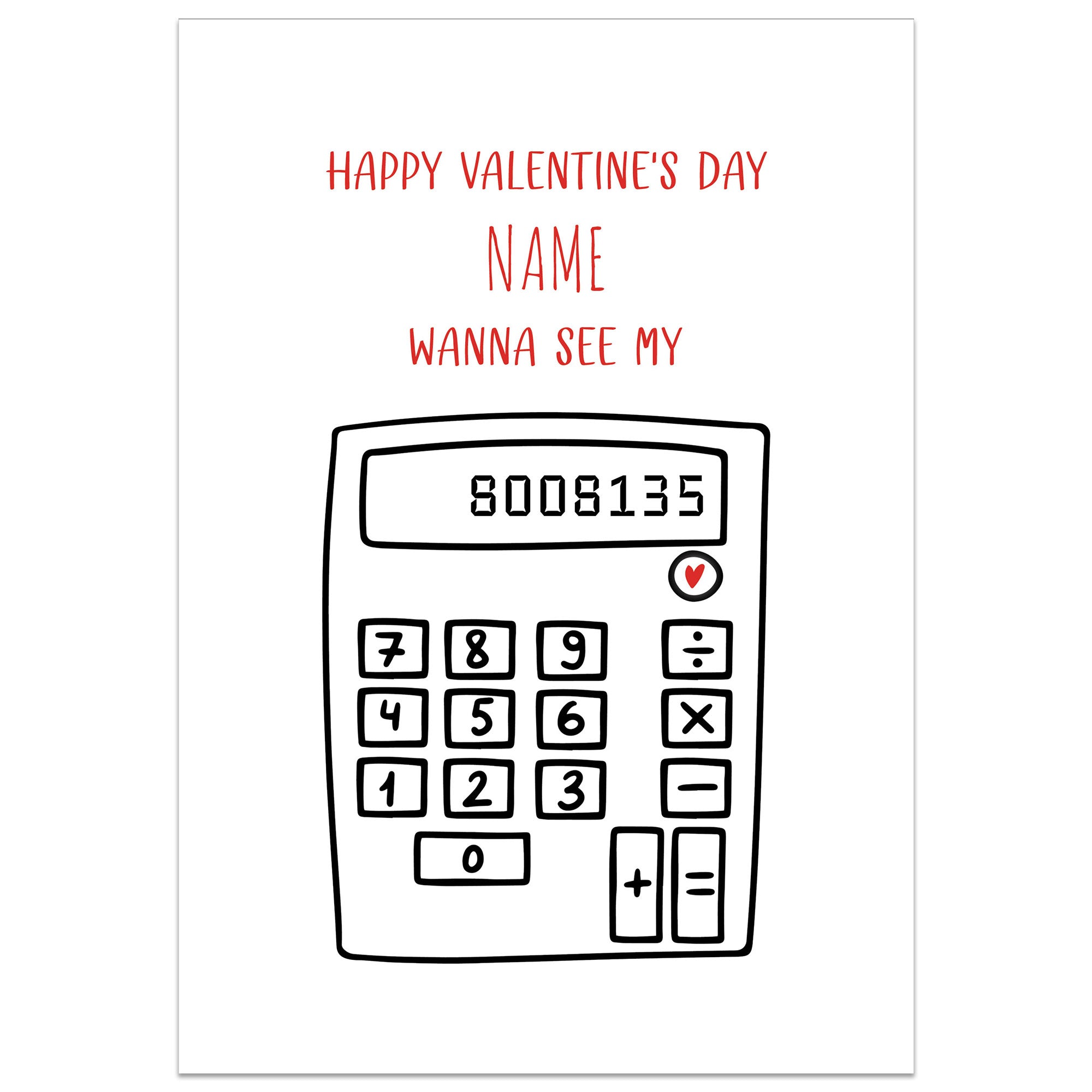 Wanna See my Boobies Calculator Card