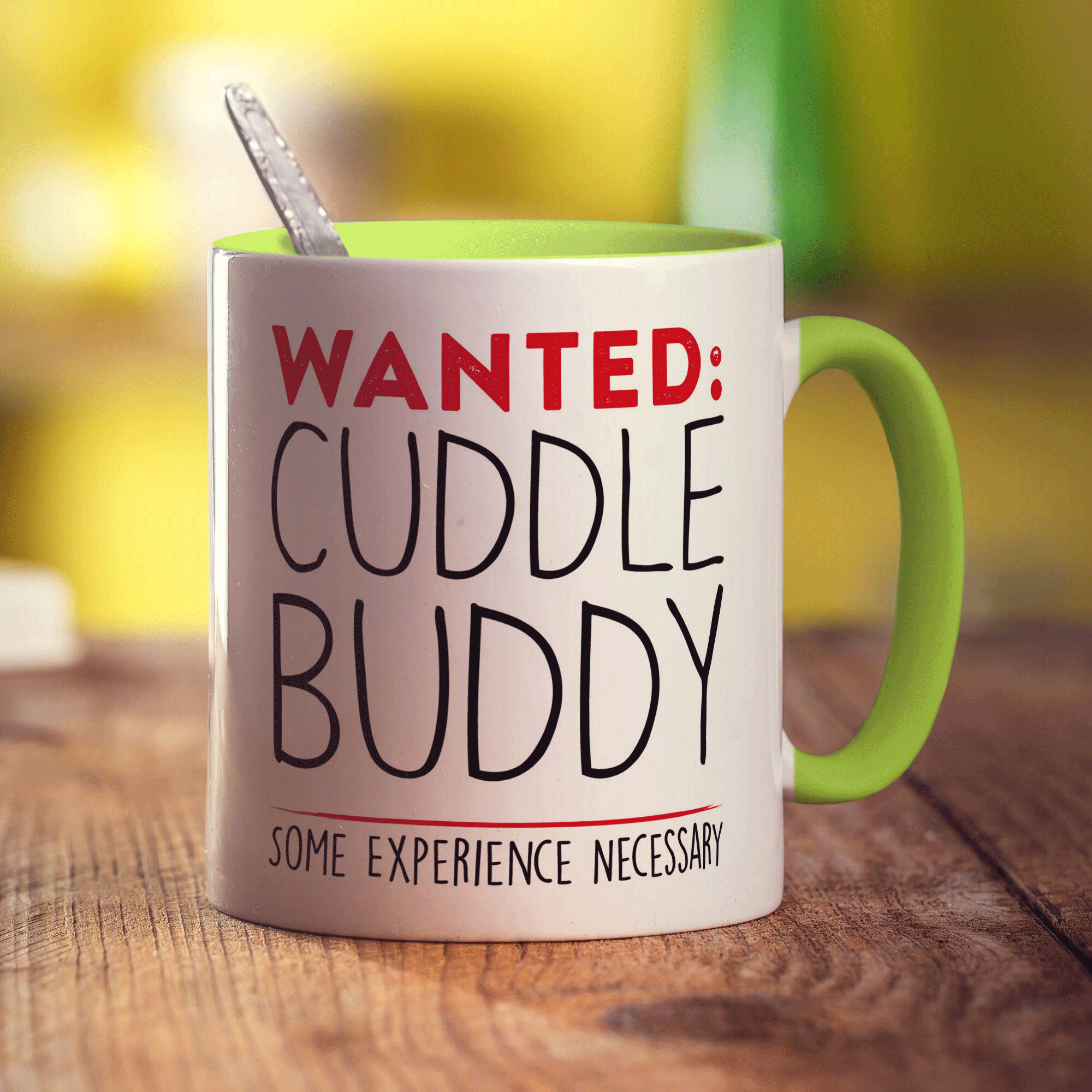 Wanted: Cuddle Buddy Some Experience Necessary Mug - Standard 330ml (11oz) / Green