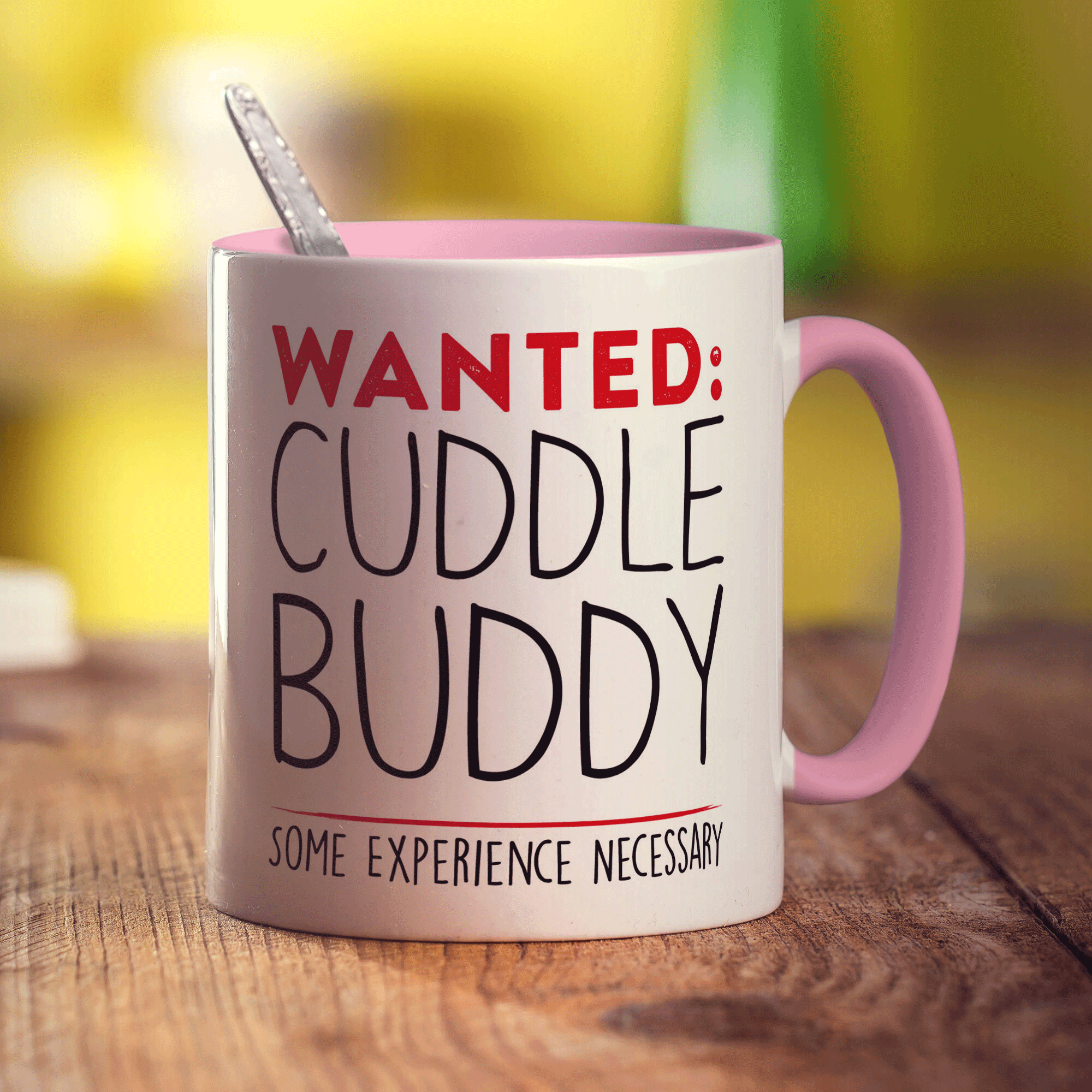 Wanted: Cuddle Buddy Some Experience Necessary Mug - Standard 330ml (11oz) / Pink