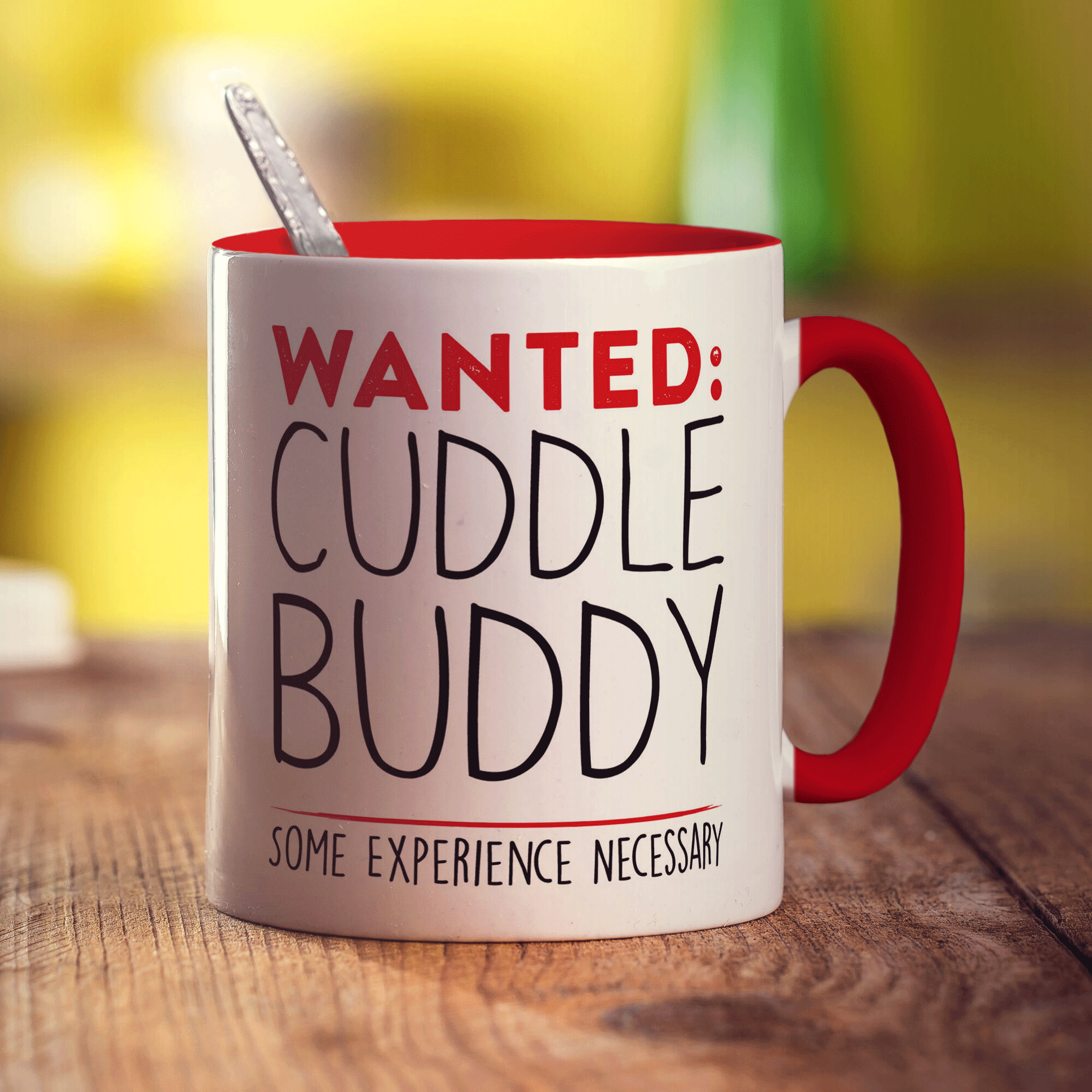Wanted: Cuddle Buddy Some Experience Necessary Mug - Standard 330ml (11oz) / Red