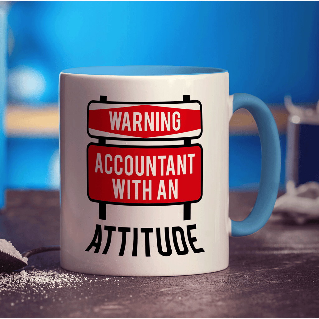 Warning Accountant With an Attitude Mug - Standard 330ml (11oz) / Blue