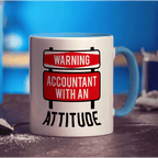 Warning Accountant With an Attitude Mug - Standard 330ml (11oz) / Blue