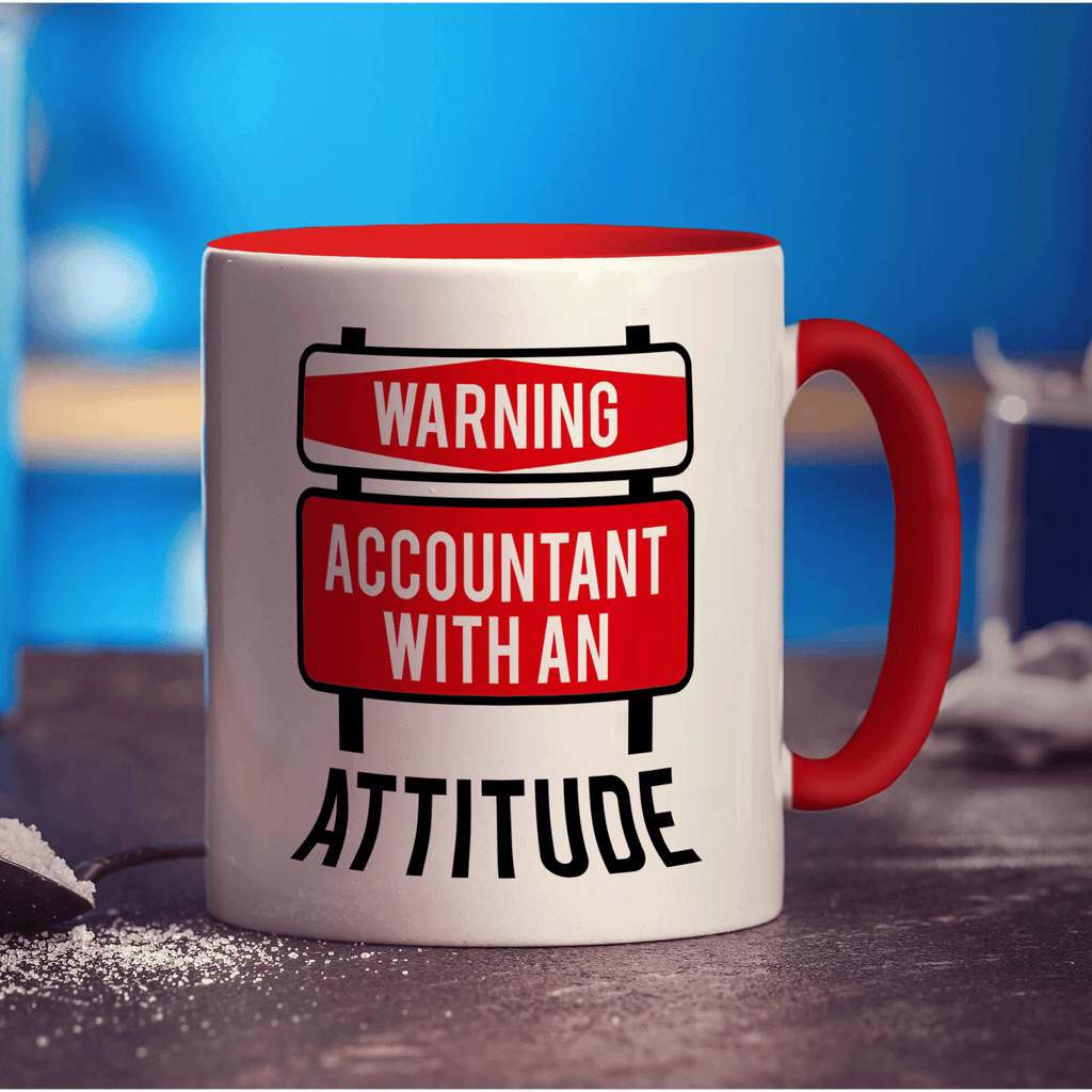 Warning Accountant With an Attitude Mug - Standard 330ml (11oz) / Red