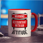 Warning Accountant With an Attitude Mug - Standard 330ml (11oz) / Red
