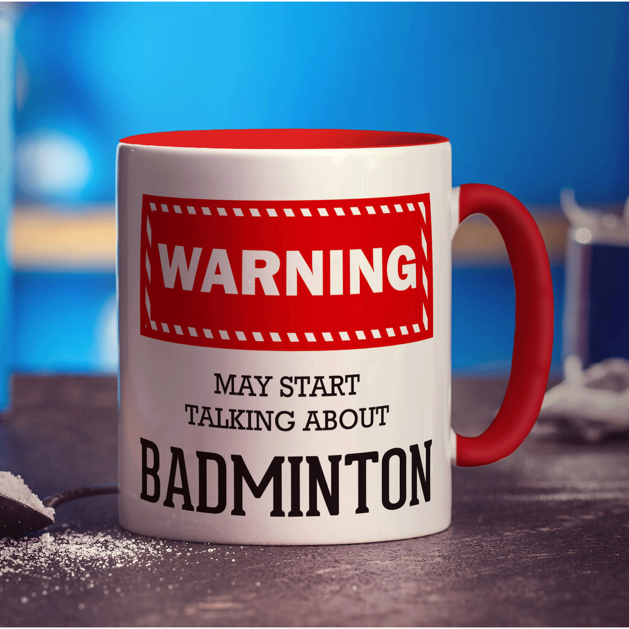 Warning! May Start Talking About Badminton Mug