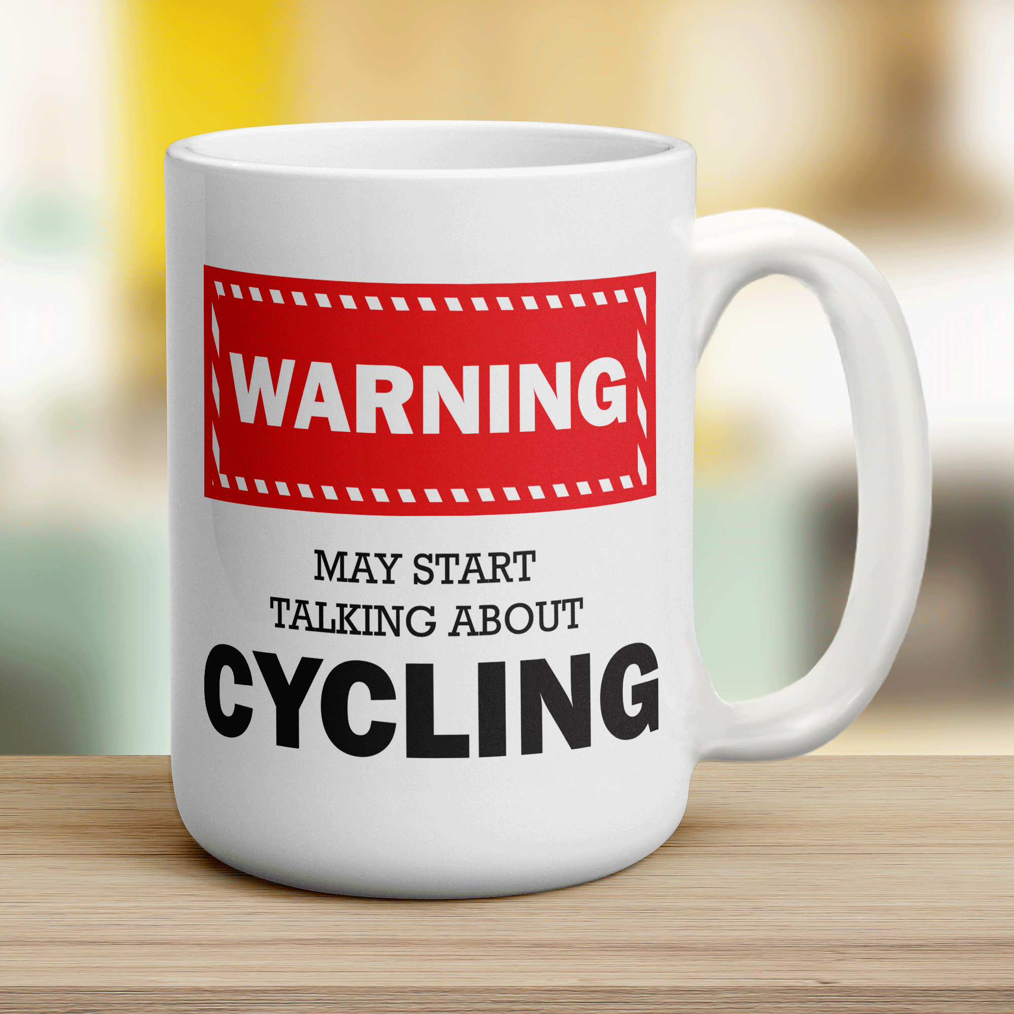 Warning! May Start Talking About Cycling Mug