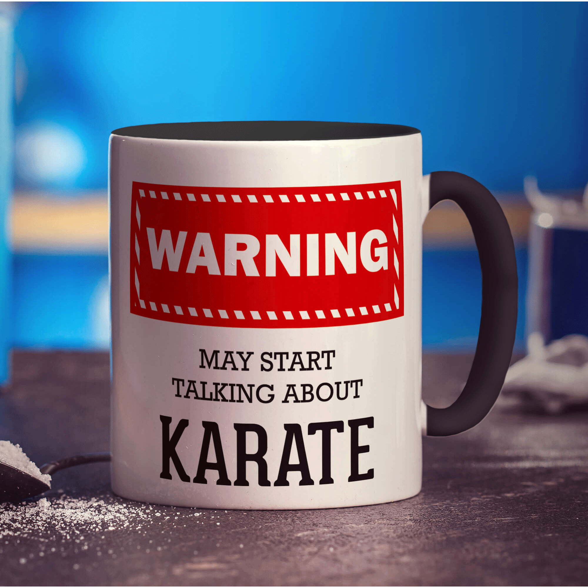 Warning! May Start Talking About Karate Mug