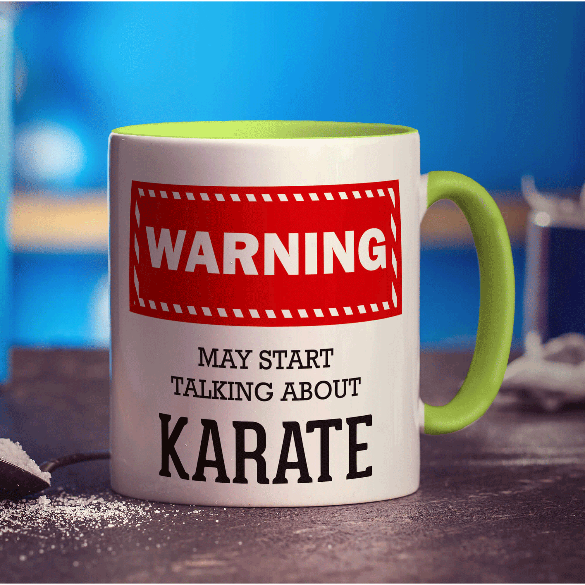 Warning! May Start Talking About Karate Mug