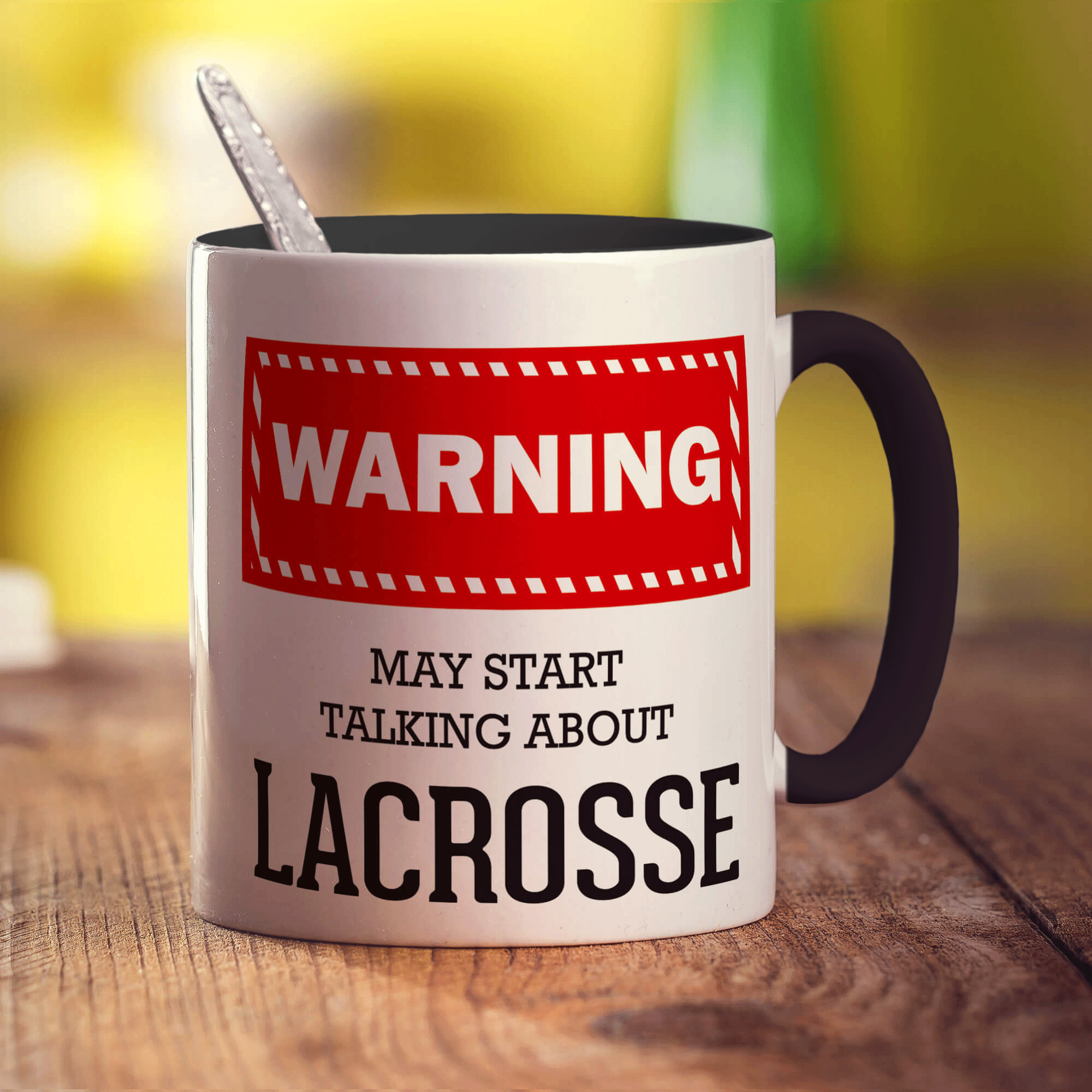 Warning! May Start Talking About Lacrosse Mug