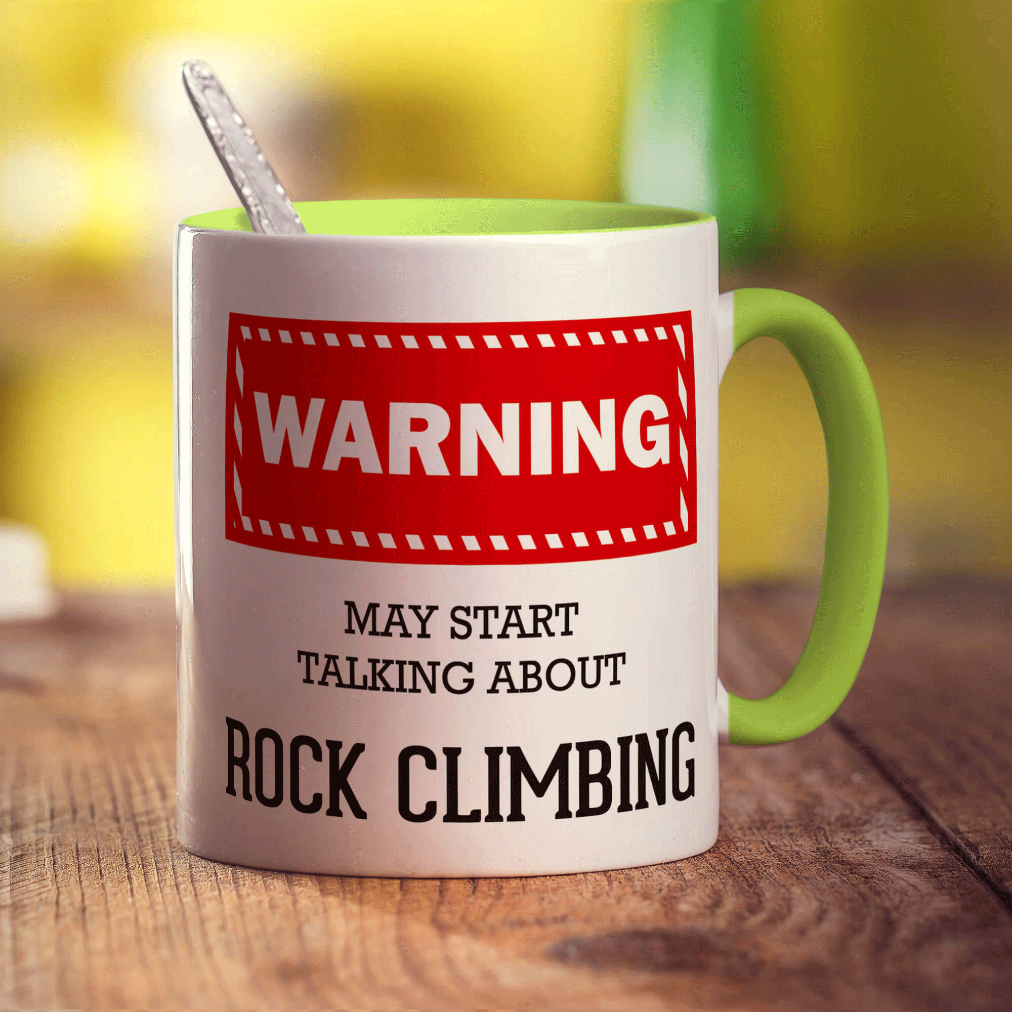 Warning! May Start Talking About Rock Climbing Mug
