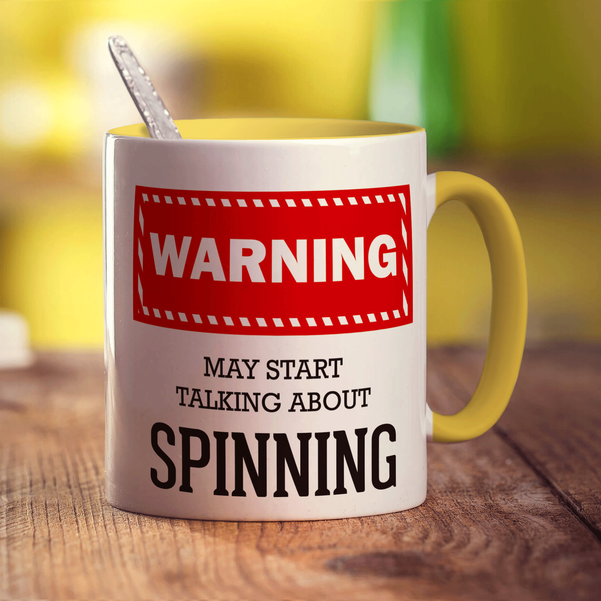 Warning! May Start Talking About Spinning Mug