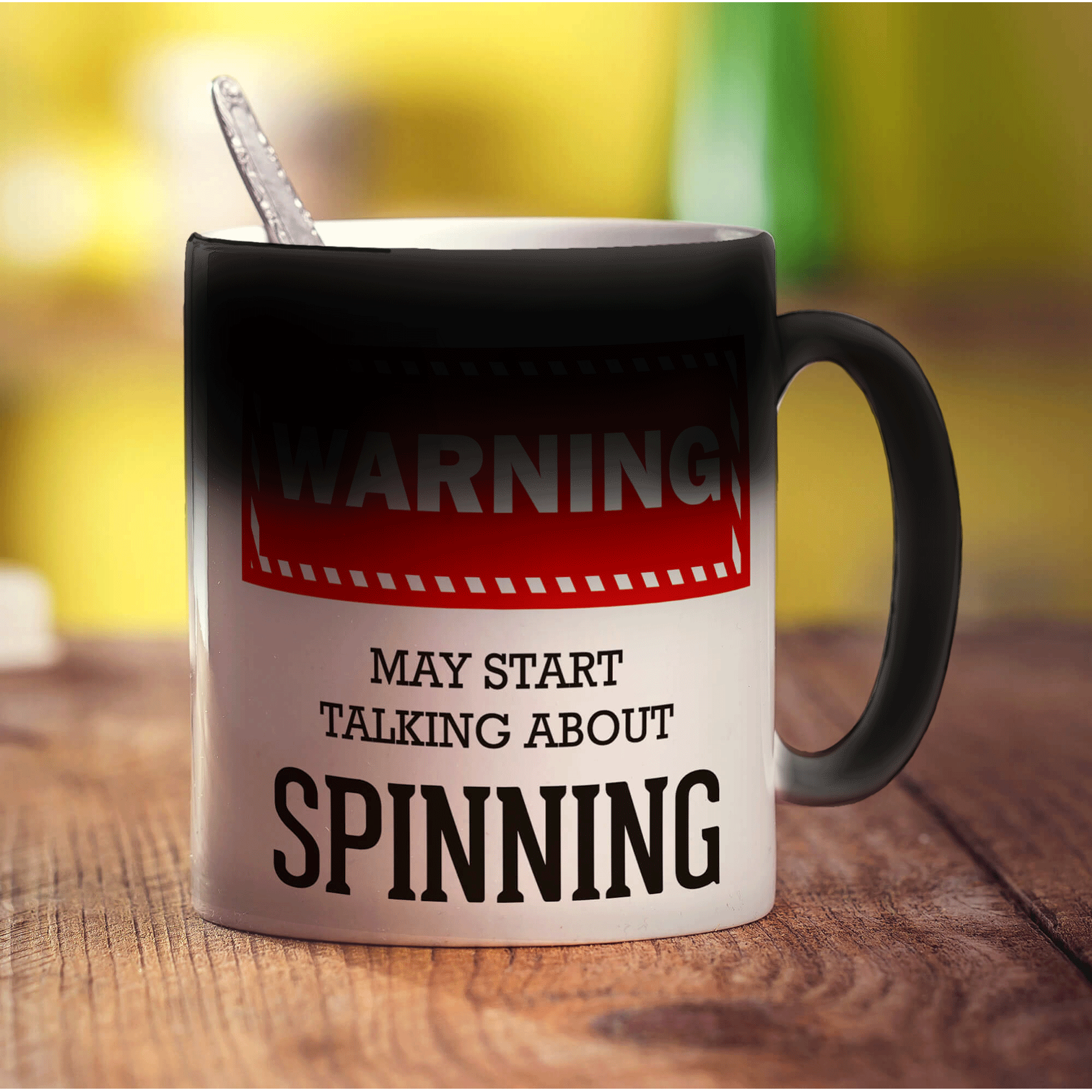 Warning! May Start Talking About Spinning Mug