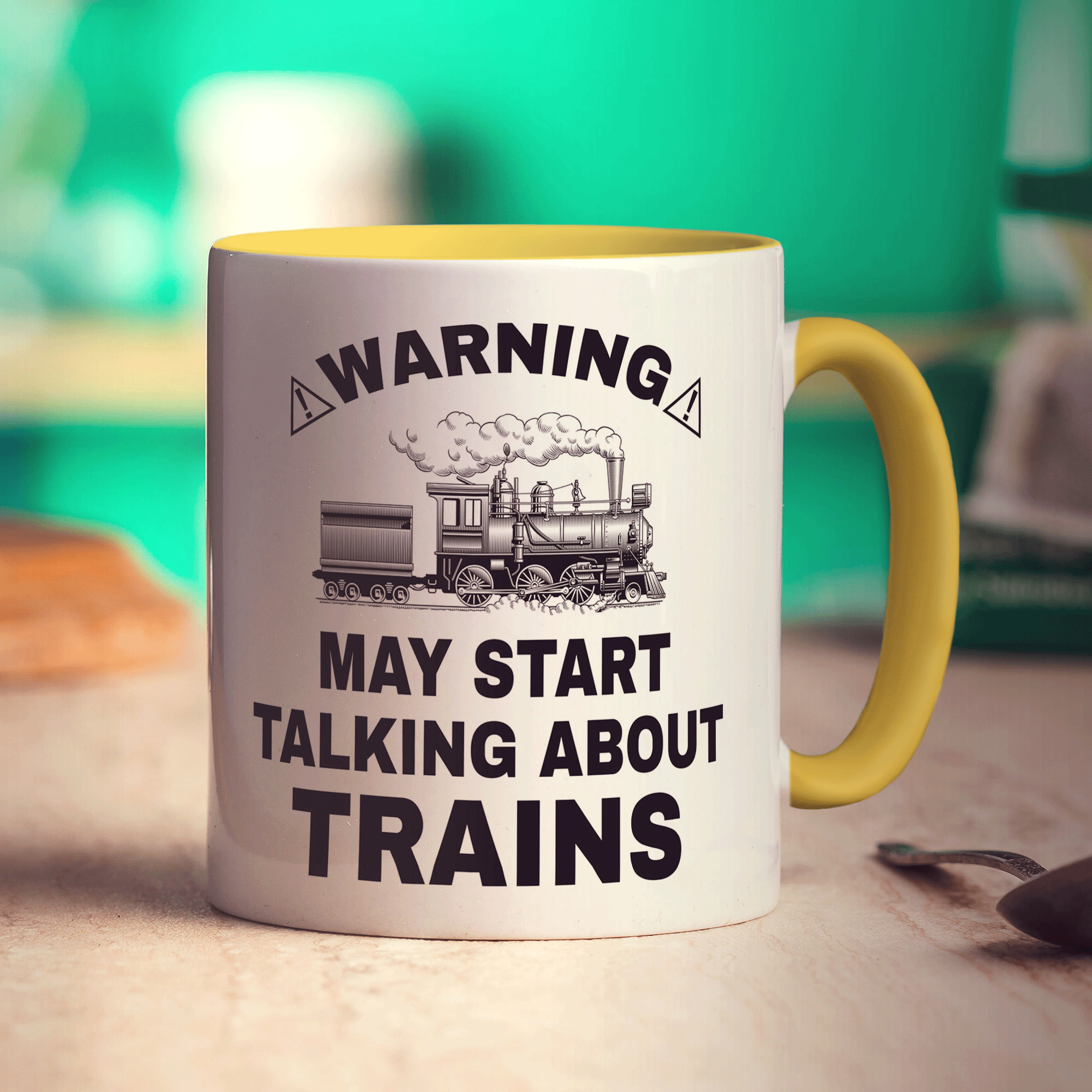 Warning May Start Talking About Trains Mug