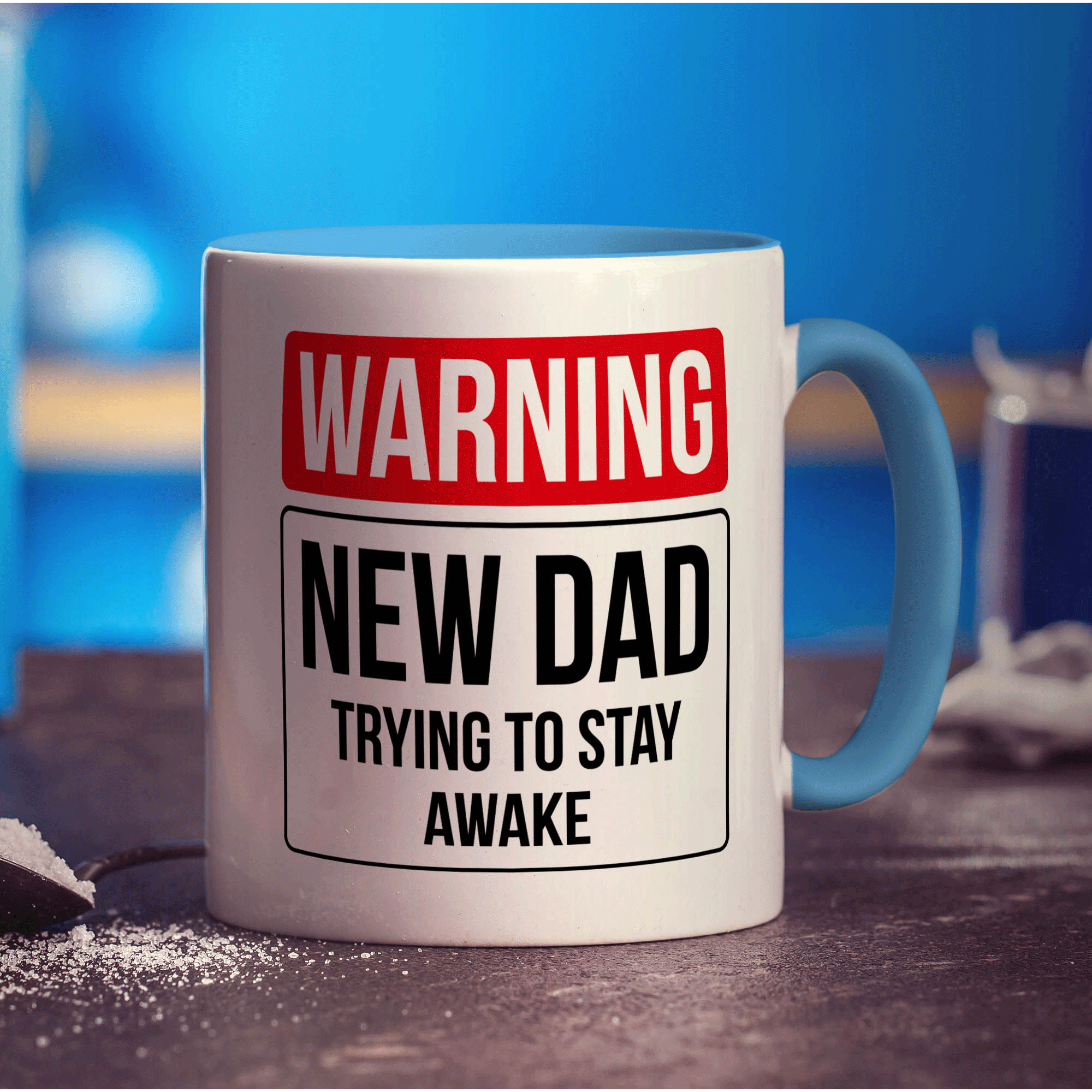 Warning New Dad Trying to Stay Awake Mug