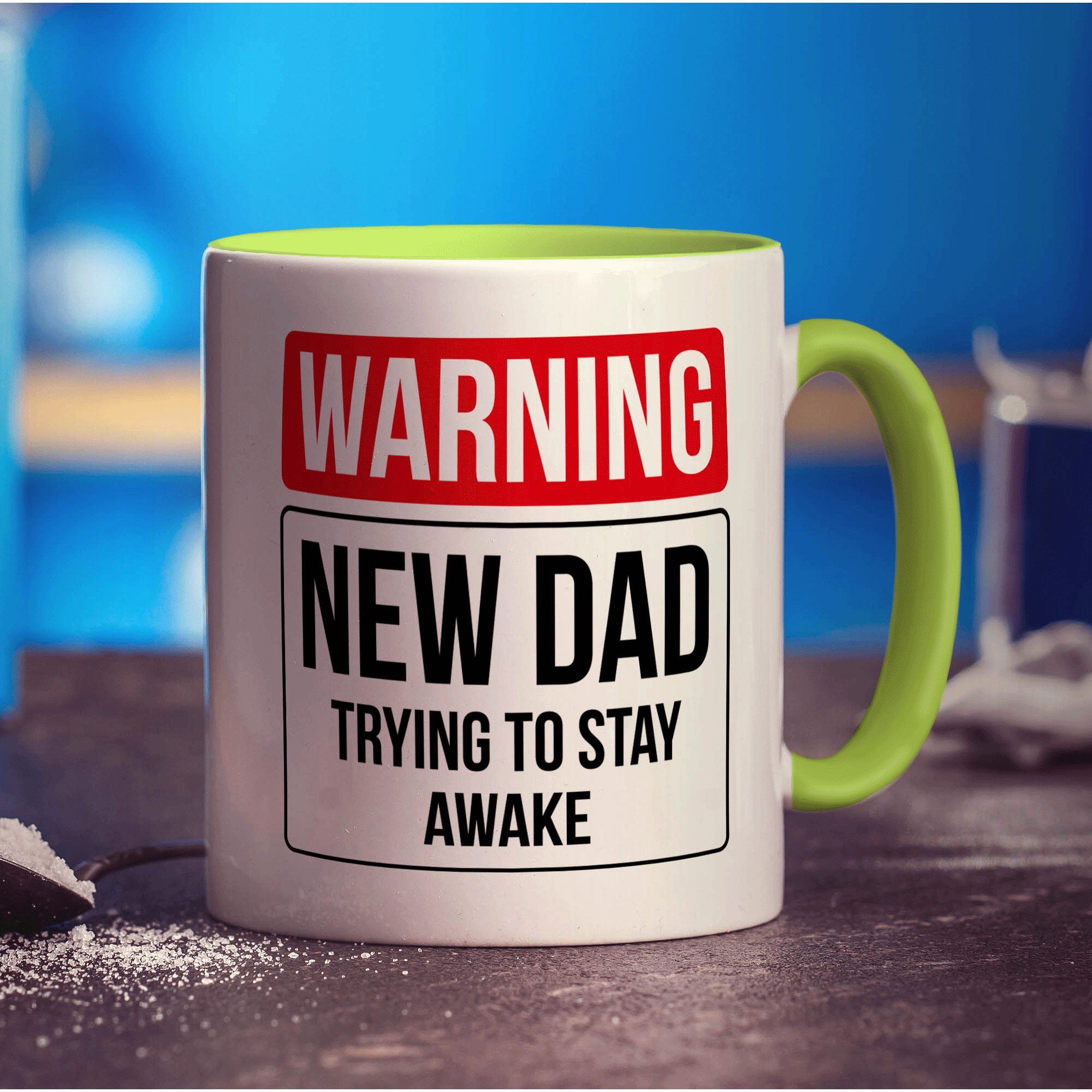 Warning New Dad Trying to Stay Awake Mug