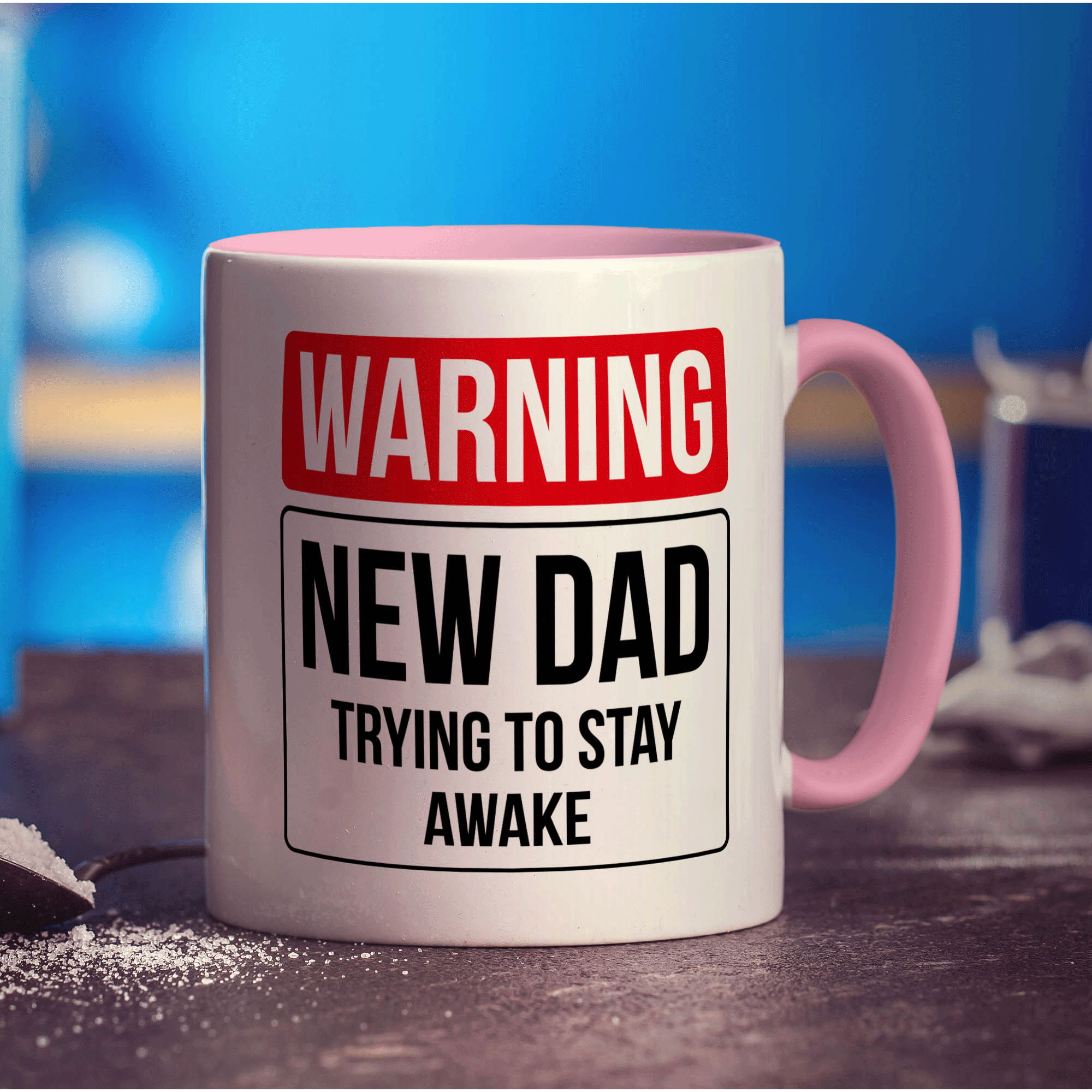 Warning New Dad Trying to Stay Awake Mug