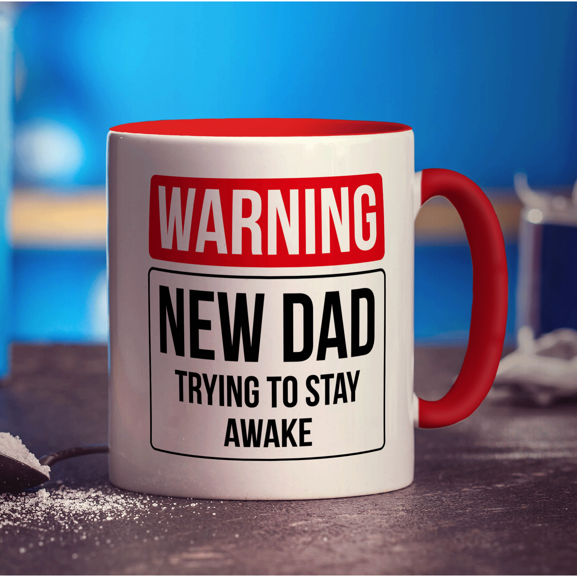 Warning New Dad Trying to Stay Awake Mug