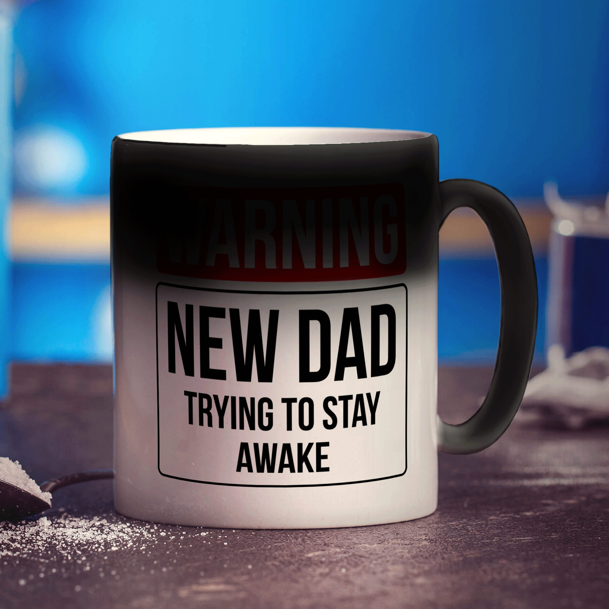 Warning New Dad Trying to Stay Awake Mug