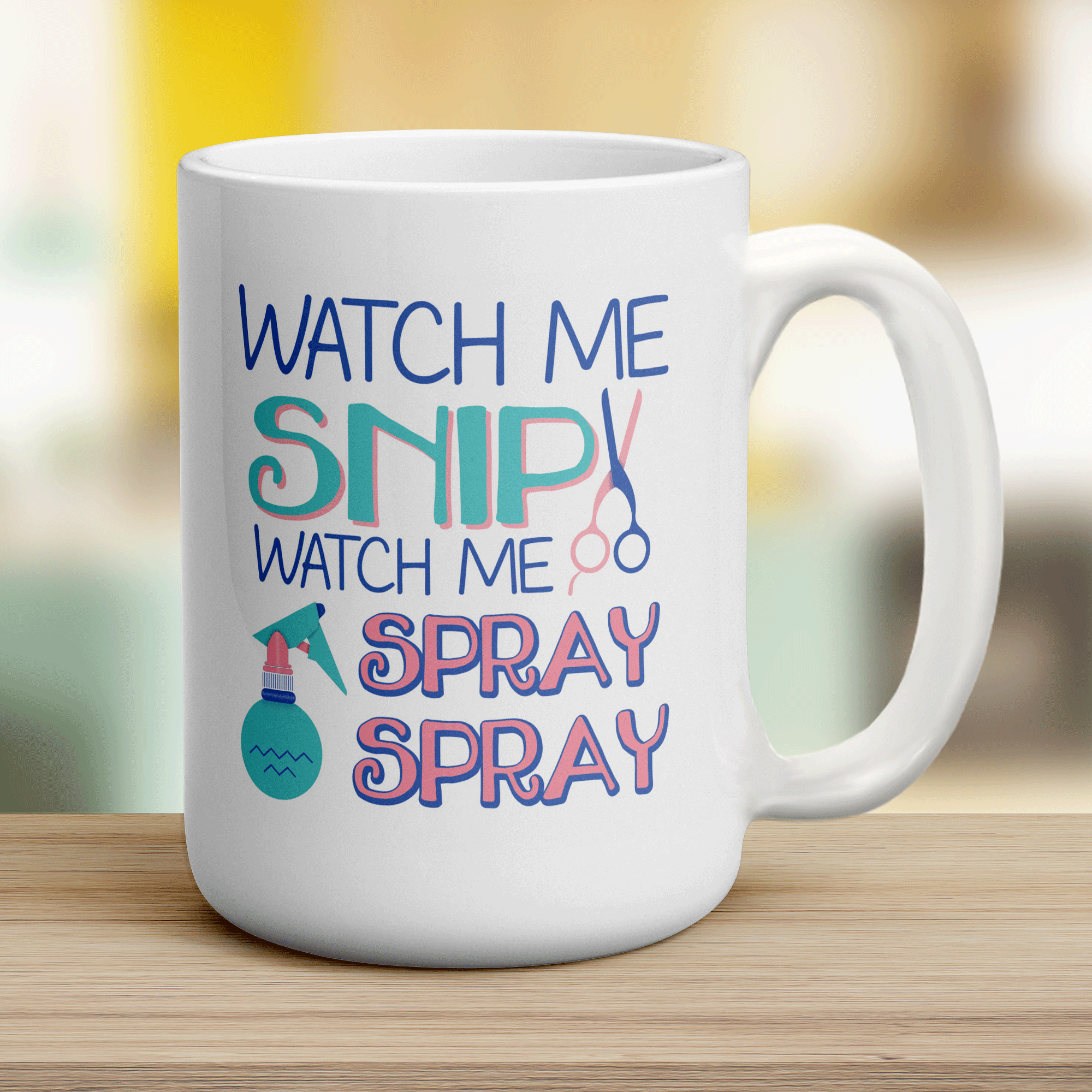 Watch Me Snip Watch Me, Spray, Spray Mug - Jumbo 440ml (15oz) / White