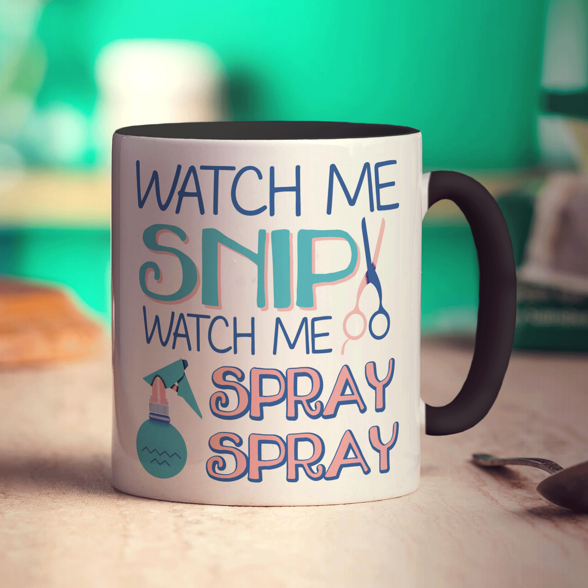 Watch Me Snip Watch Me, Spray, Spray Mug - Standard 330ml (11oz) / Black