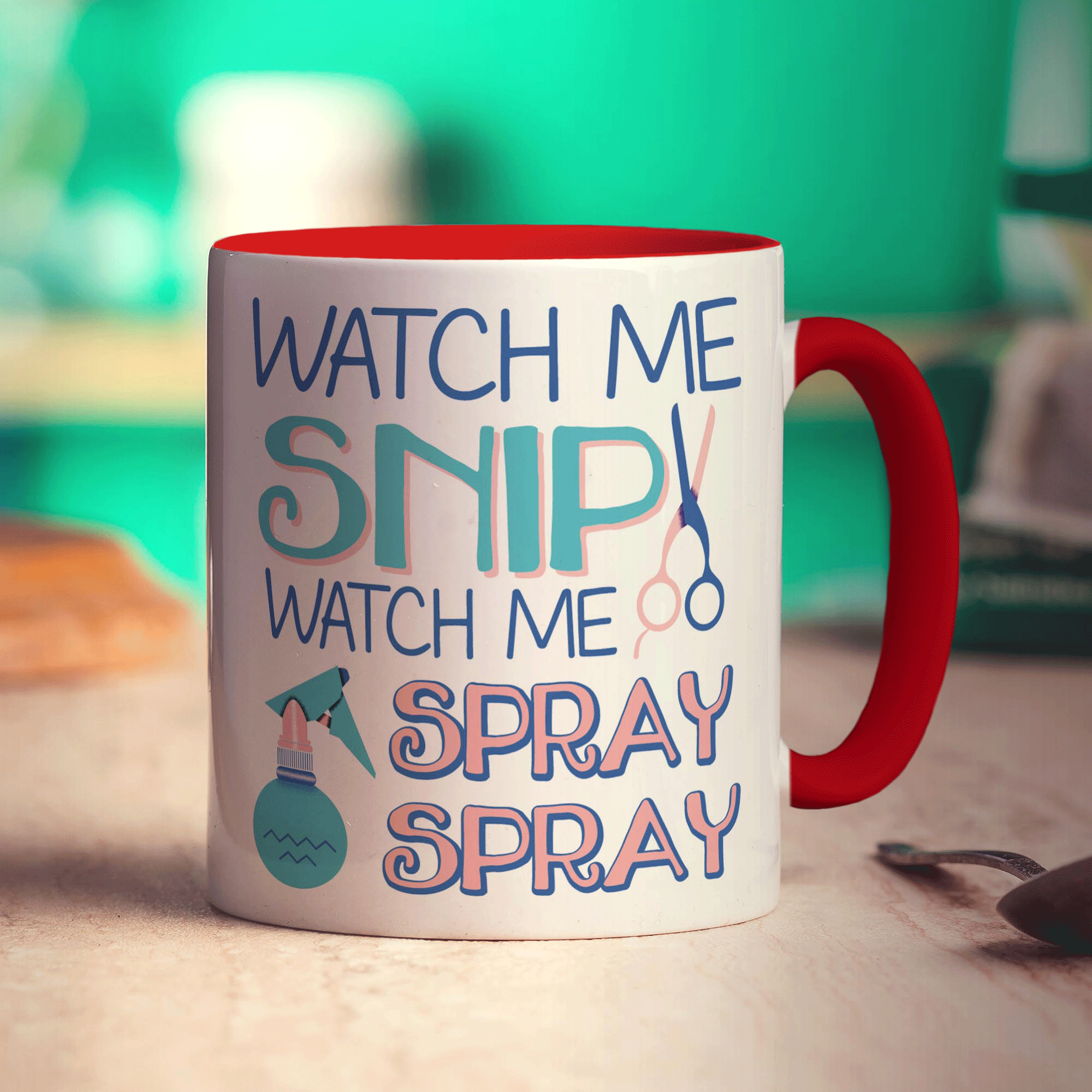 Watch Me Snip Watch Me, Spray, Spray Mug - Standard 330ml (11oz) / Red