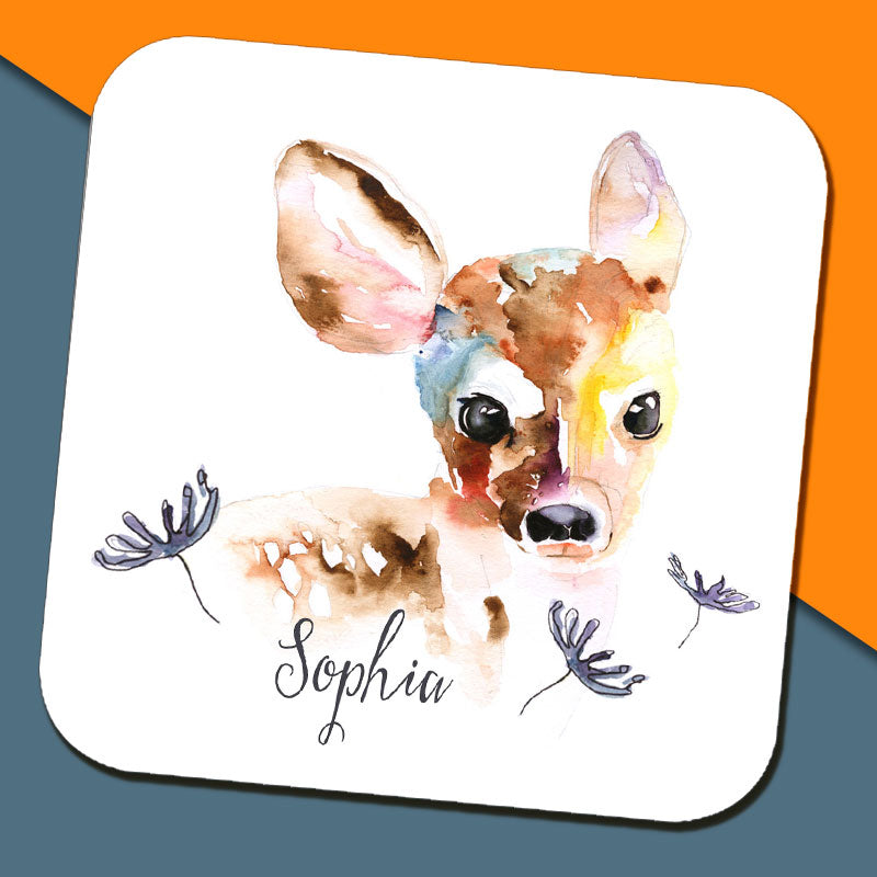 Watercolour Deer Coaster by Harriet Perkins