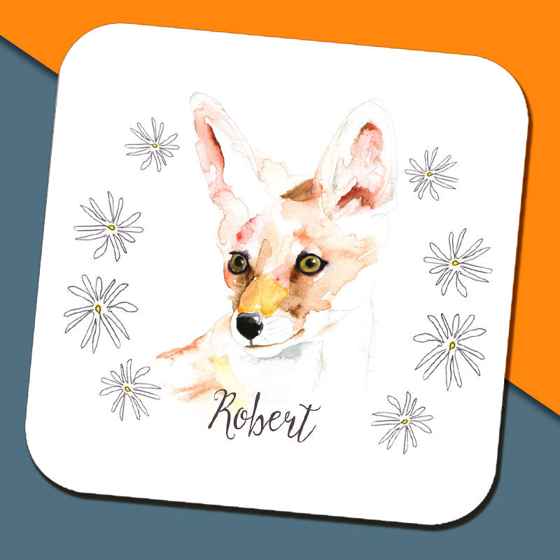 Watercolour Fox Coaster by Harriet Perkins