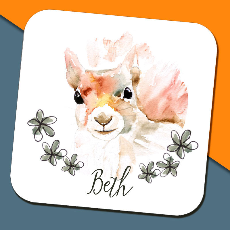 Watercolour Squirrel Coaster by Harriet Perkins