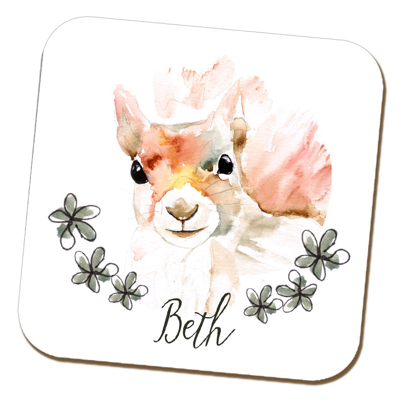 Watercolour Squirrel Coaster by Harriet Perkins