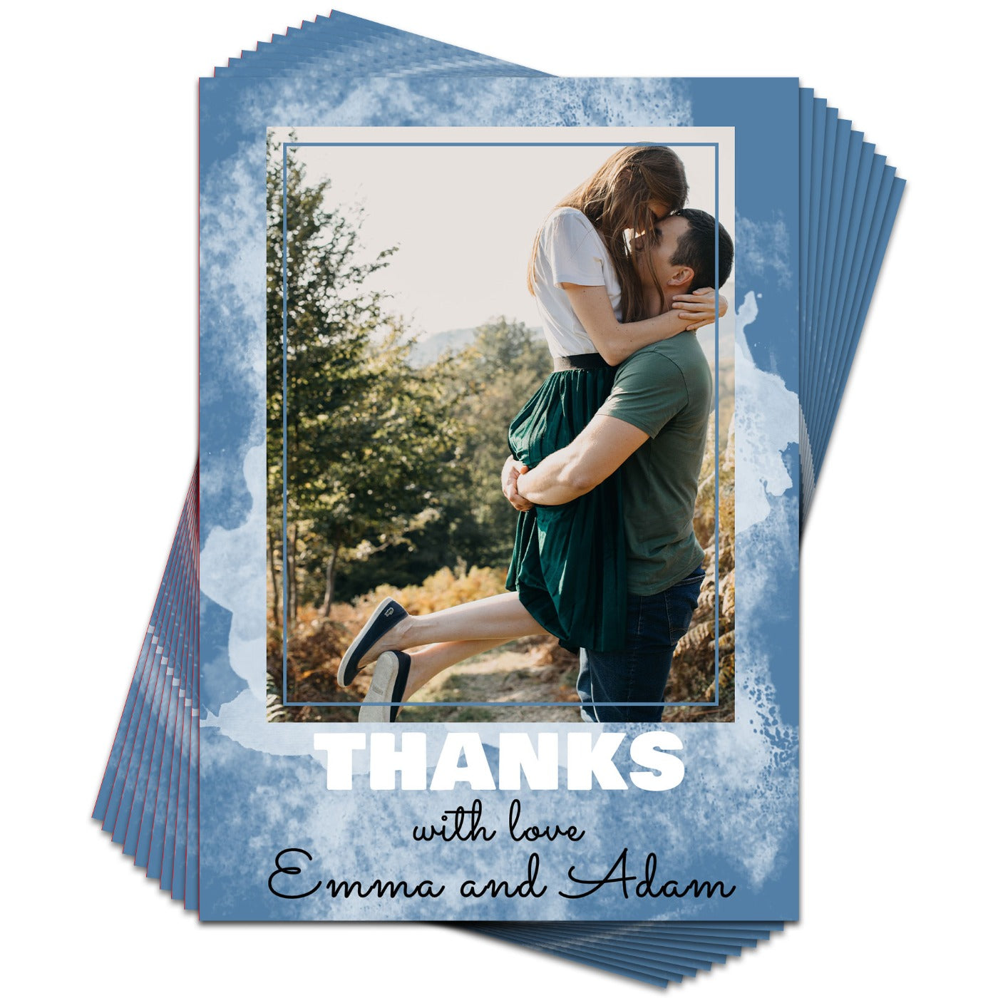 Watercolour Thank You Photo Card - Pack of 10