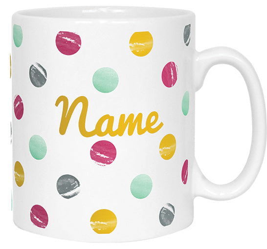 Watercolour Dotty Name Mug