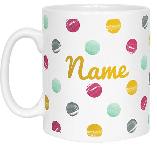 Watercolour Dotty Name Mug