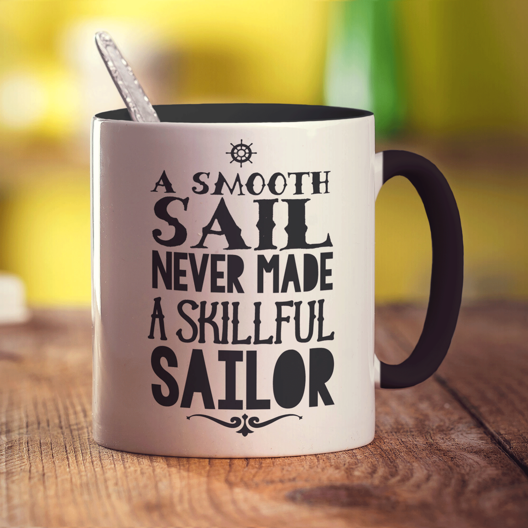 We Can't Direct the Wind But We Can Adjust the Sails Mug - Standard 330ml (11oz) / Black