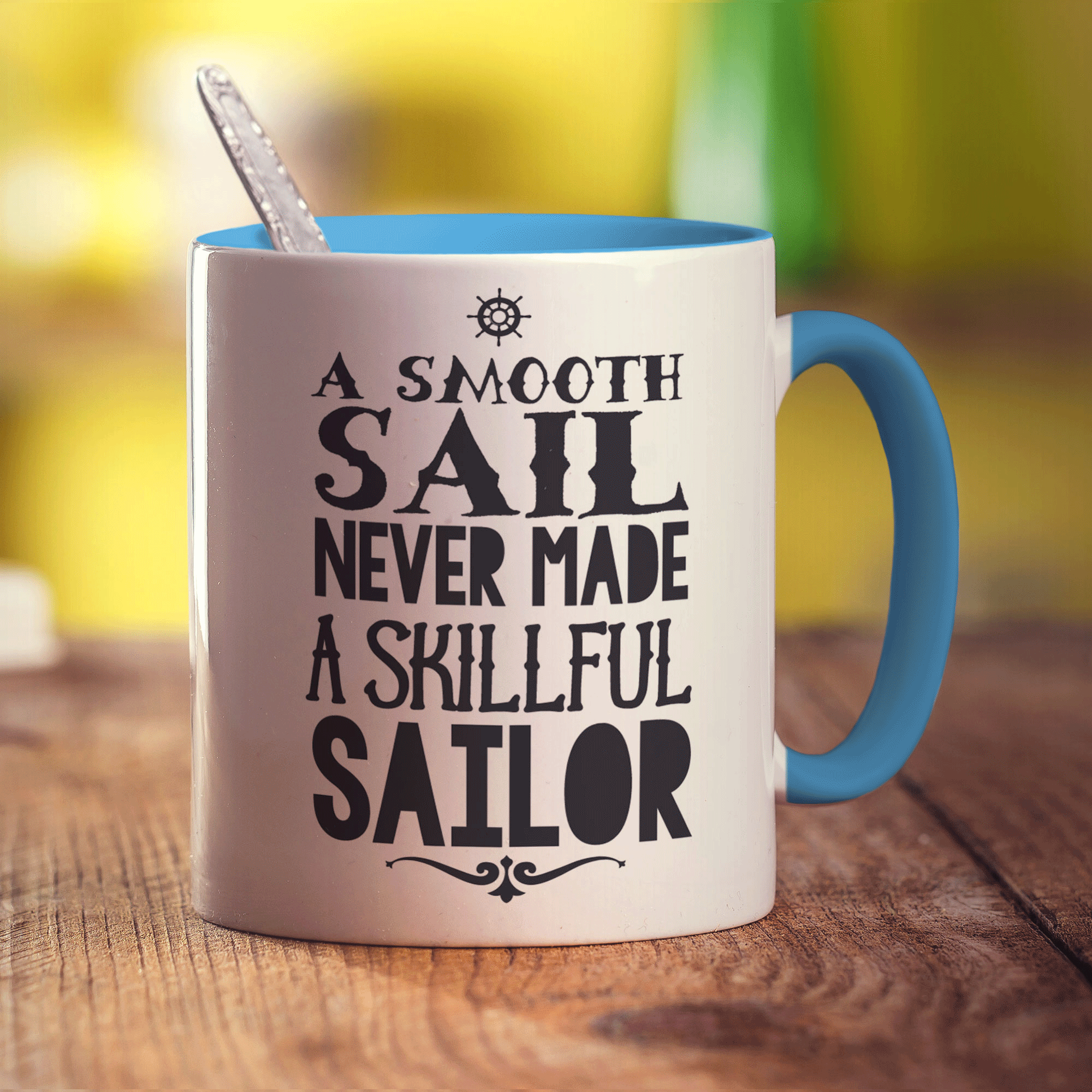 We Can't Direct the Wind But We Can Adjust the Sails Mug - Standard 330ml (11oz) / Blue