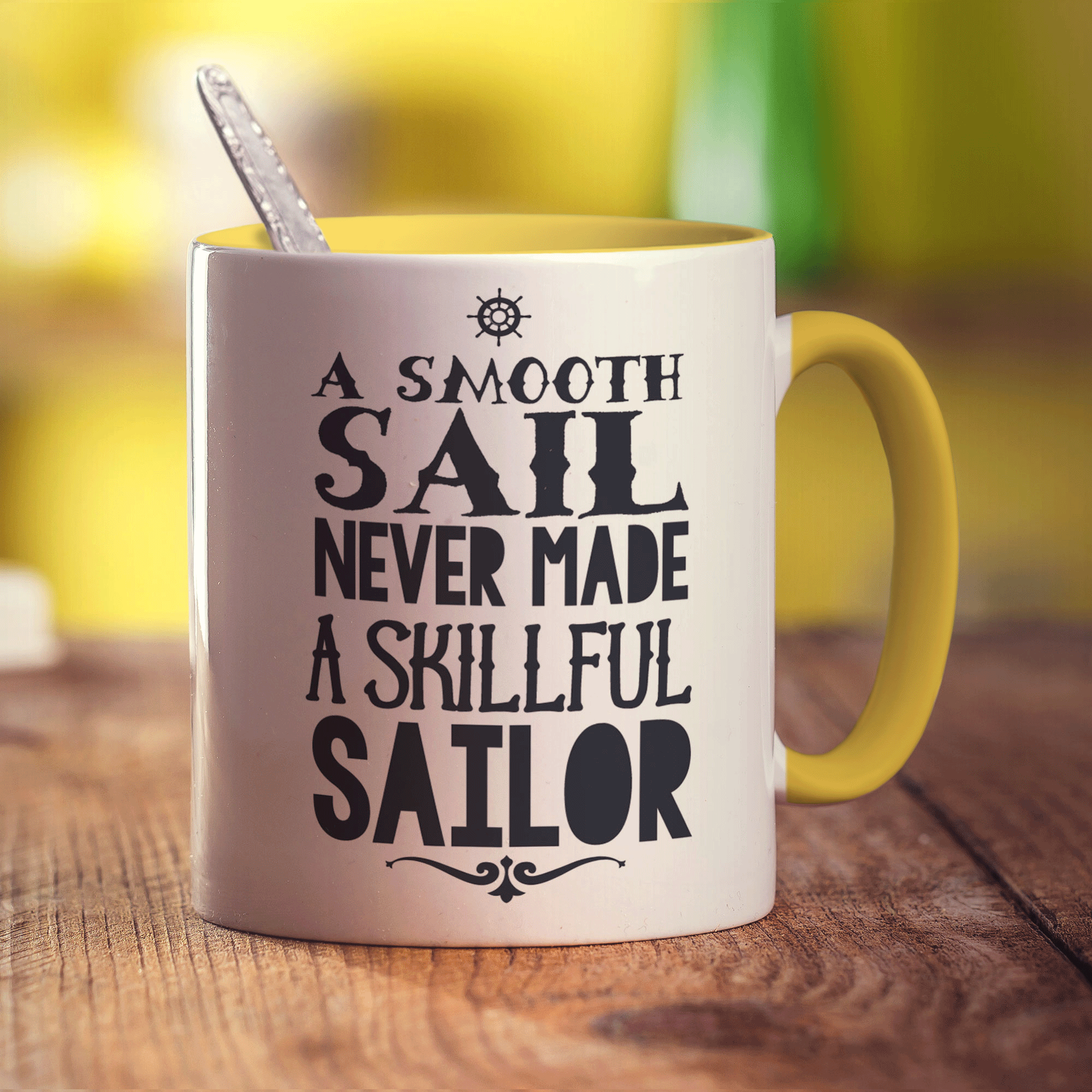 We Can't Direct the Wind But We Can Adjust the Sails Mug - Standard 330ml (11oz) / Yellow
