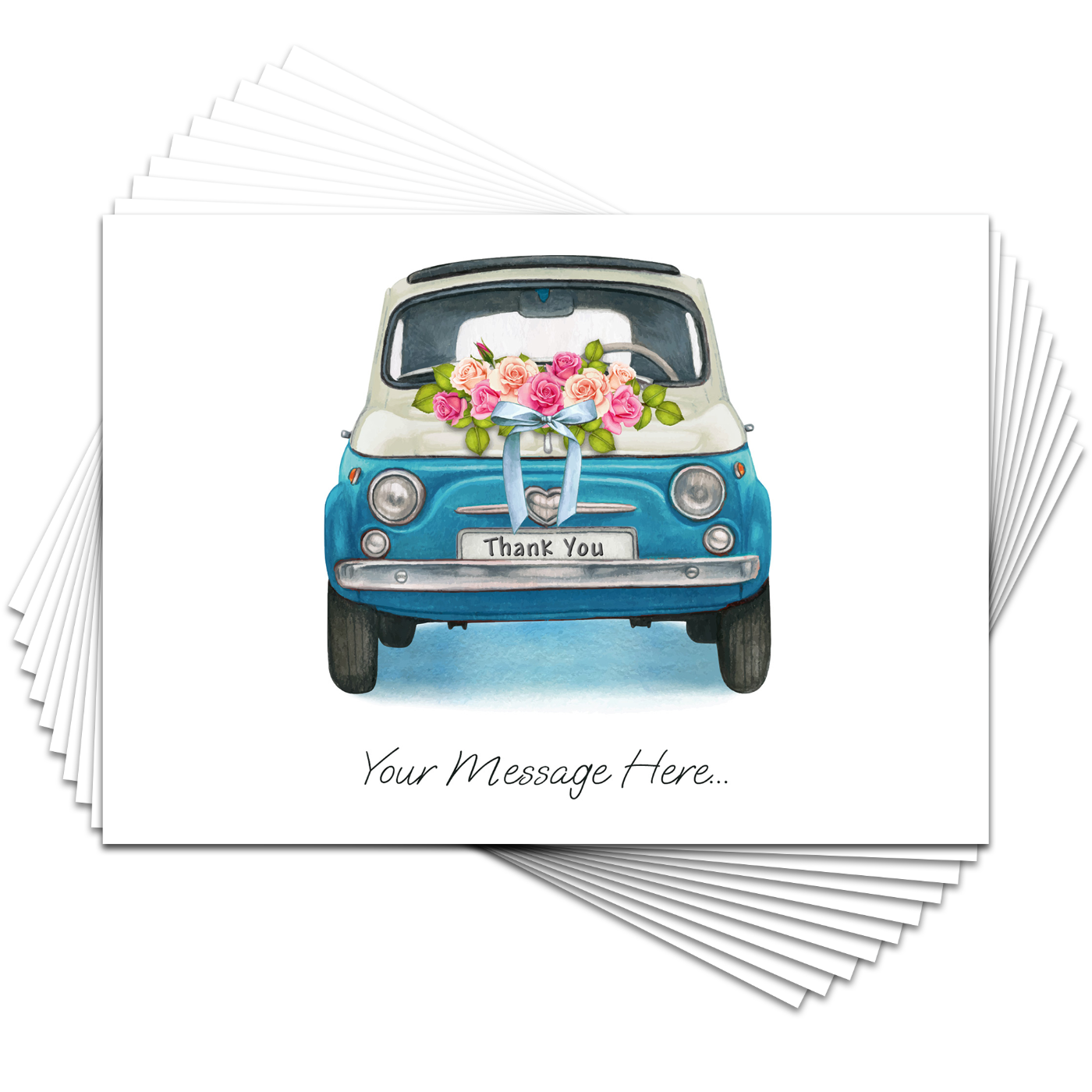 Wedding Car Thank You Card - Pack of 10