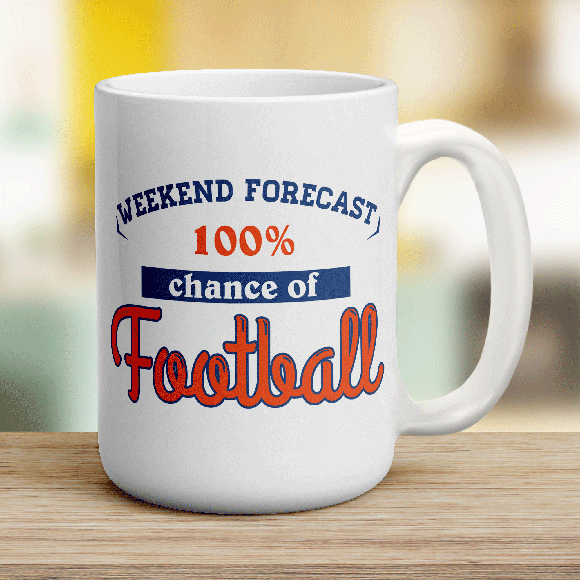 Weekend Forecast 100% Chance of Football Mug - Jumbo 440ml (15oz) / White