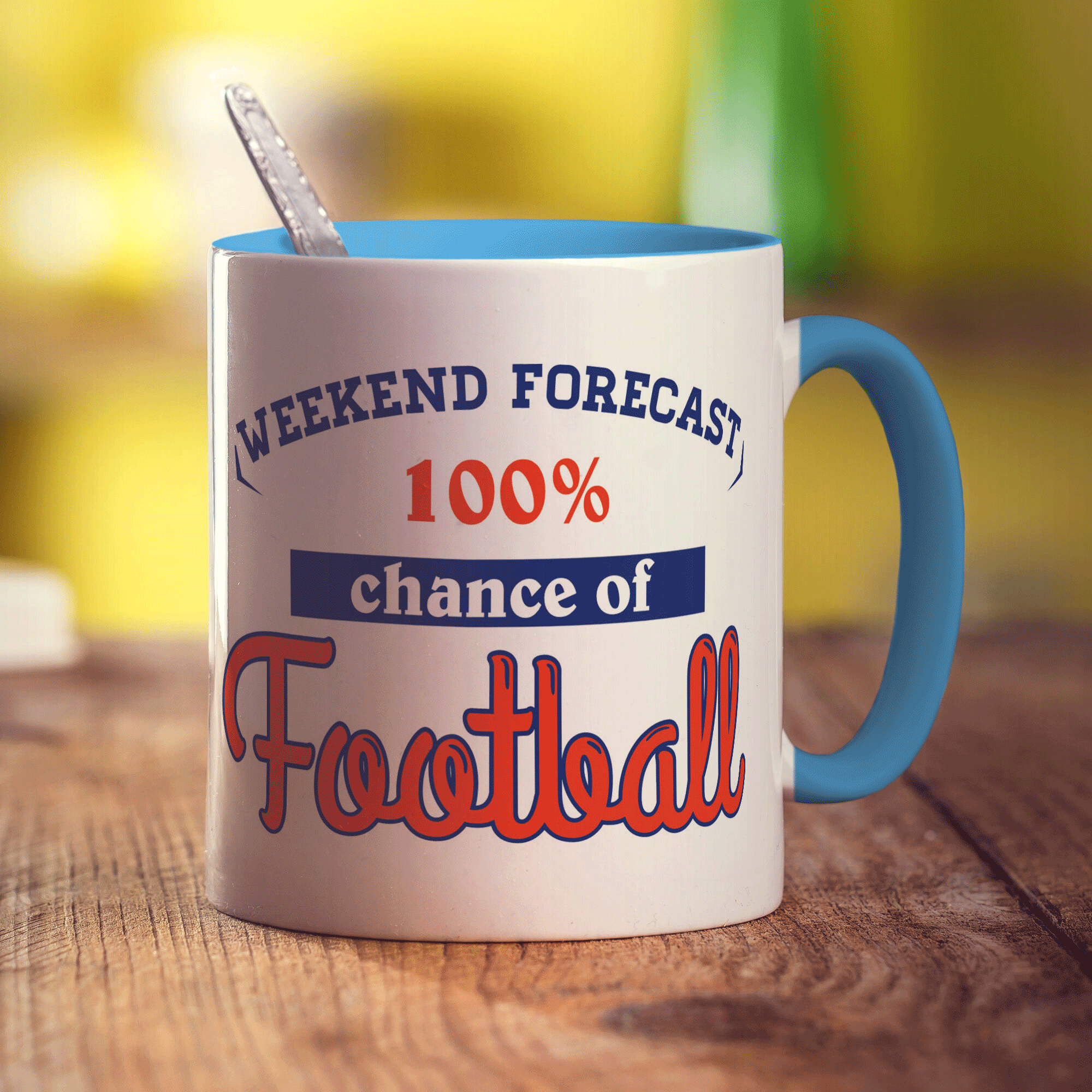 Weekend Forecast 100% Chance of Football Mug - Standard 330ml (11oz) / Blue