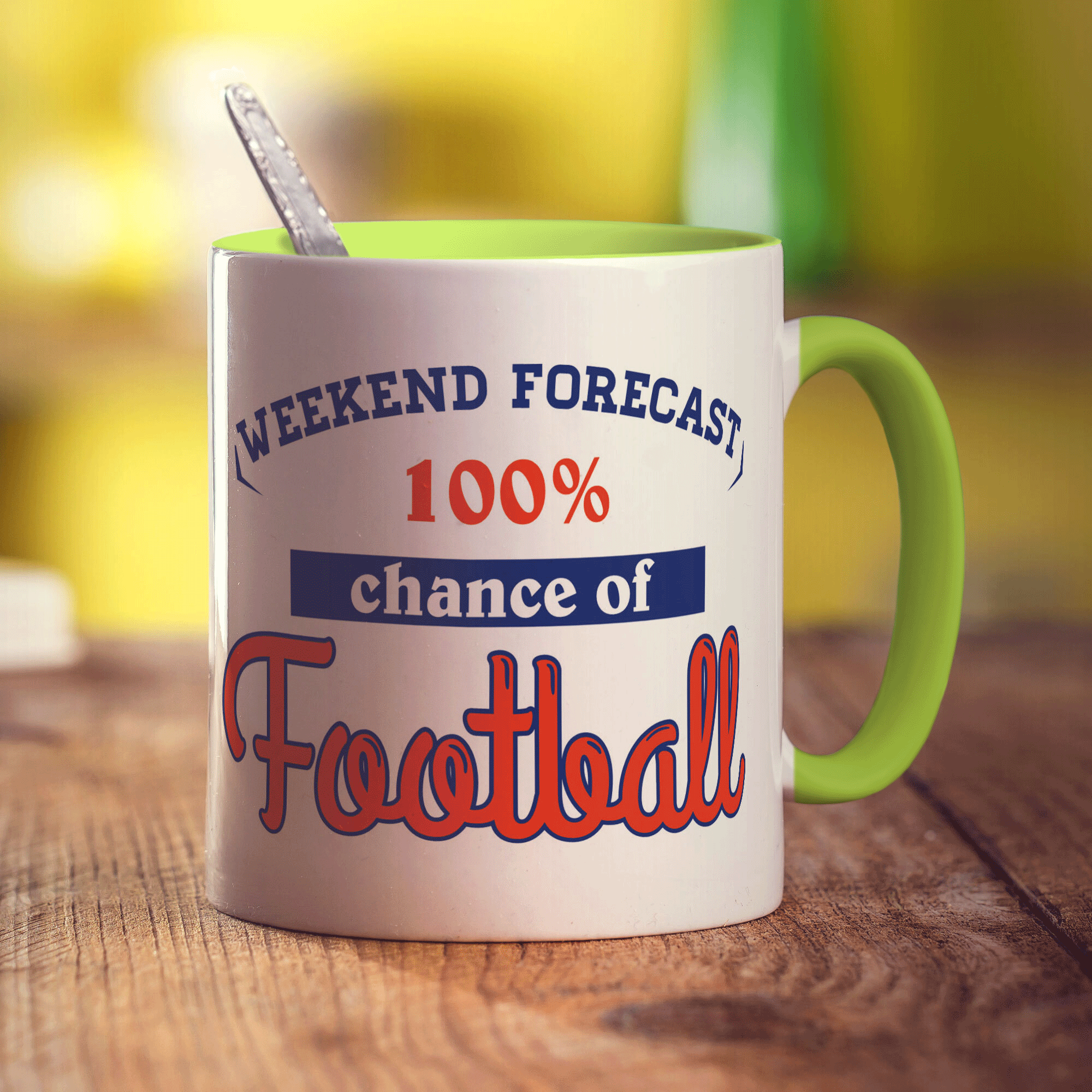 Weekend Forecast 100% Chance of Football Mug - Standard 330ml (11oz) / Green