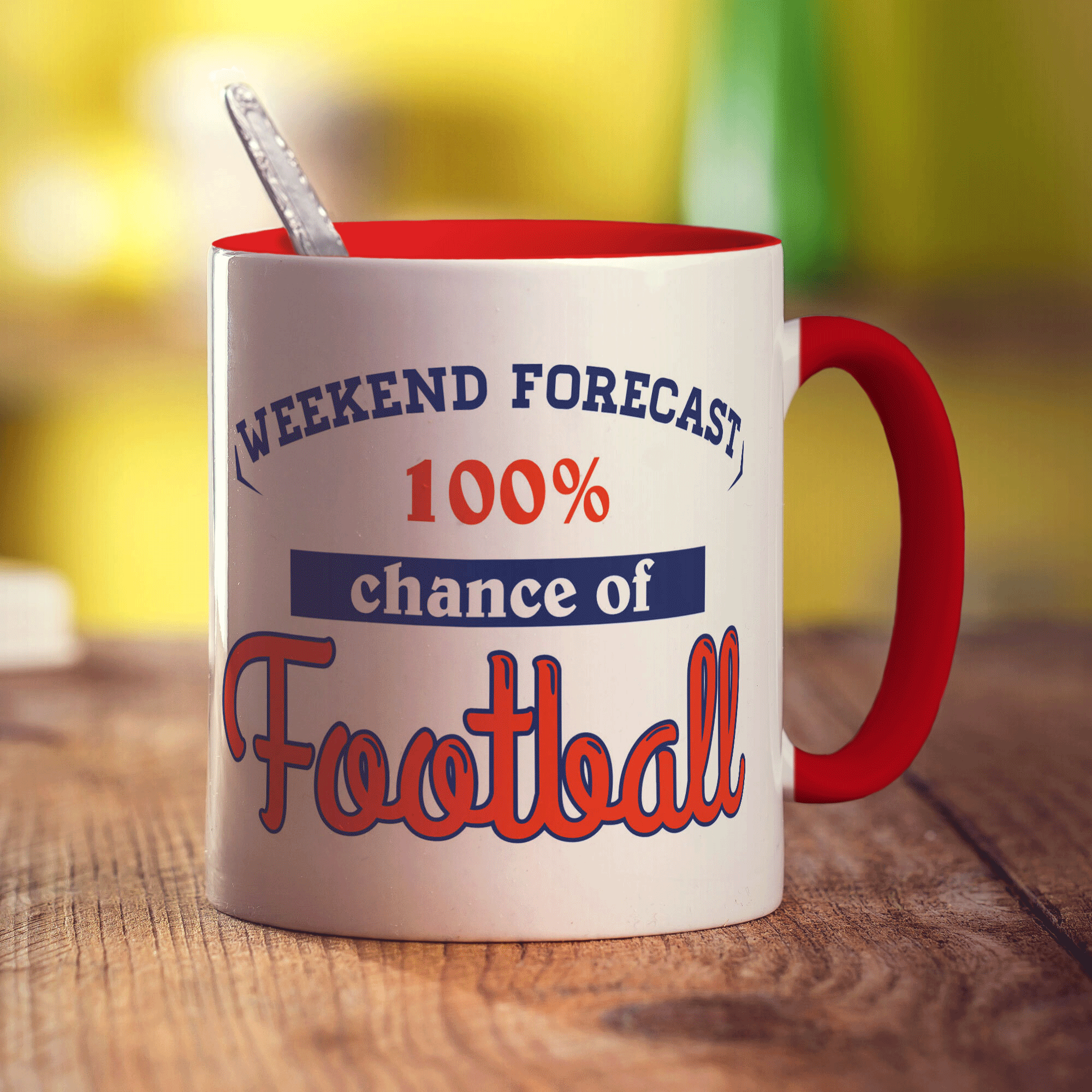 Weekend Forecast 100% Chance of Football Mug - Standard 330ml (11oz) / Red