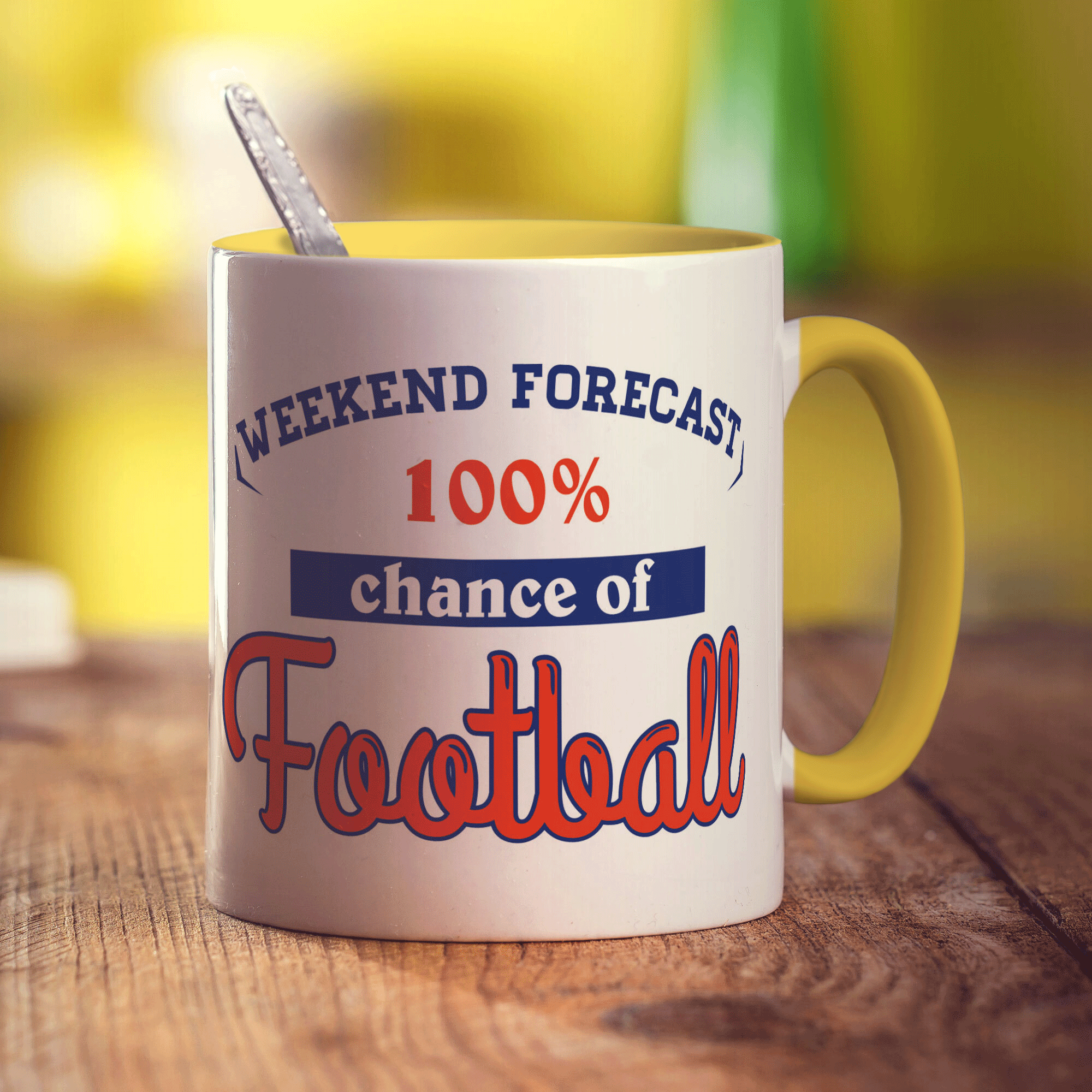 Weekend Forecast 100% Chance of Football Mug - Standard 330ml (11oz) / Yellow