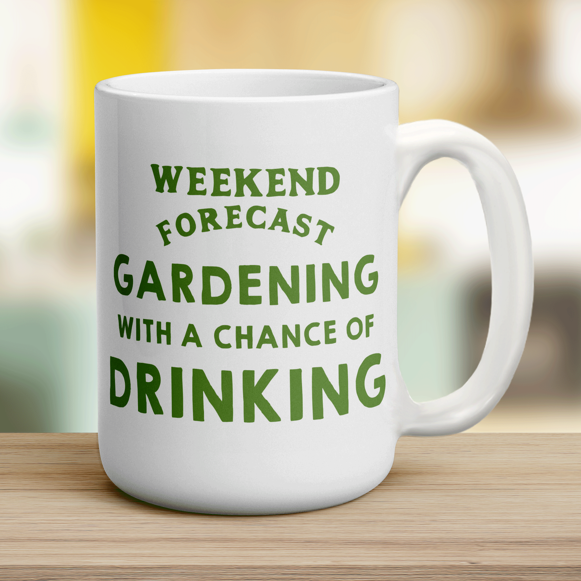 Weekend Forecast Gardening with a Chance of Drinking Mug - Jumbo 440ml (15oz) / White