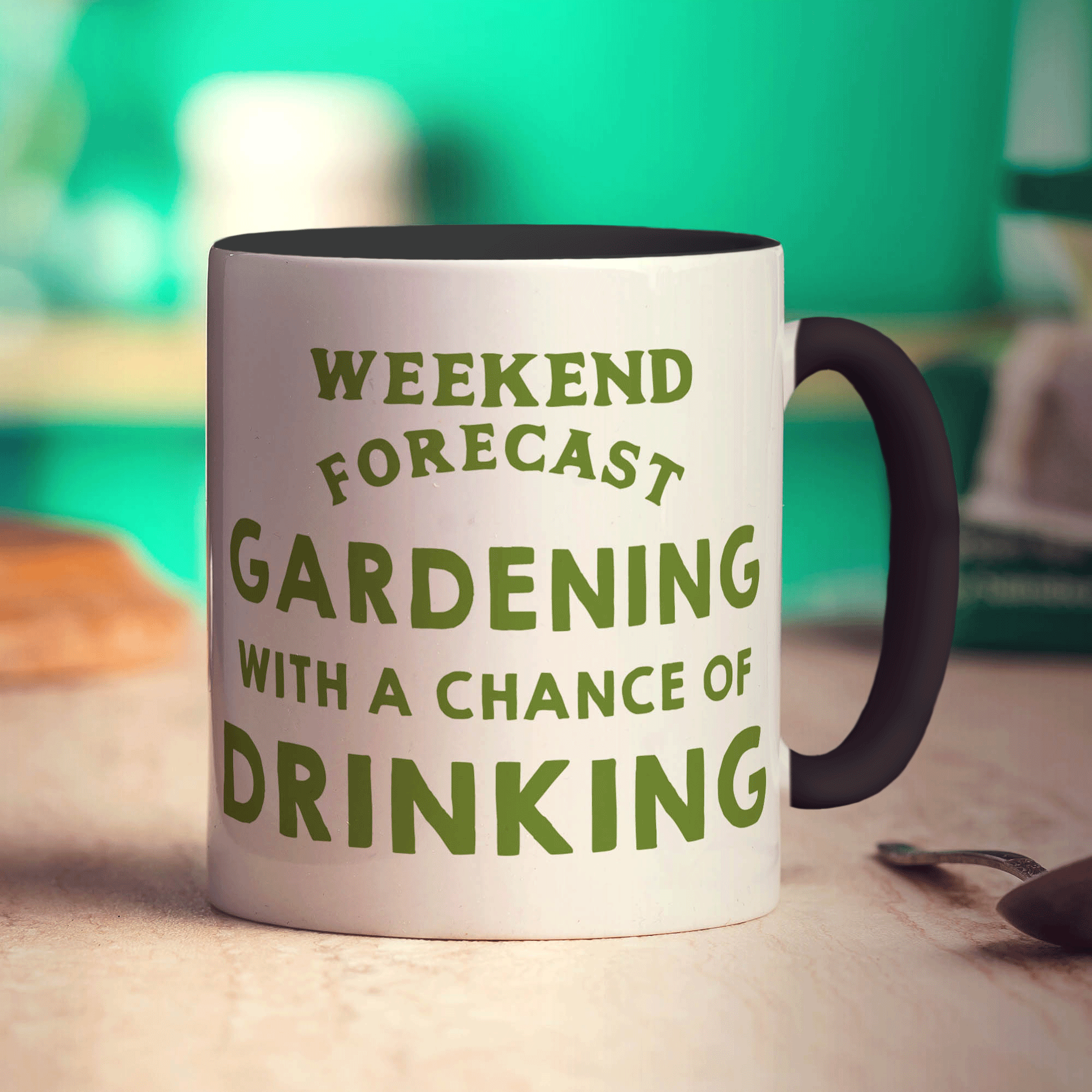 Weekend Forecast Gardening with a Chance of Drinking Mug - Standard 330ml (11oz) / Black