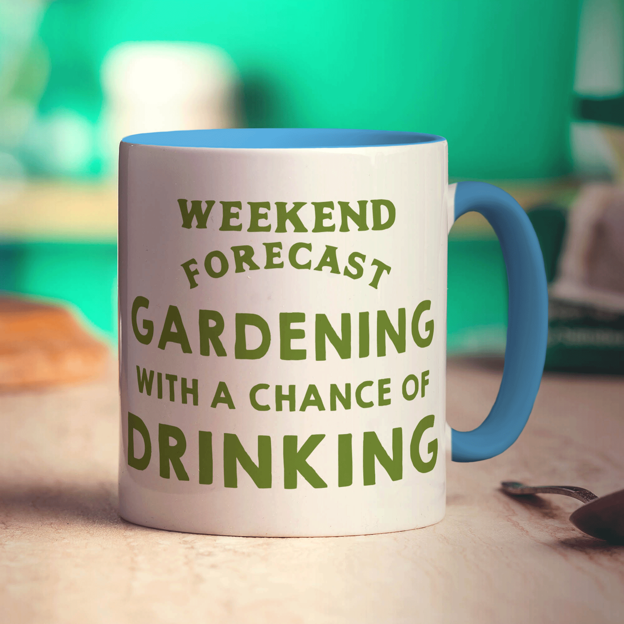Weekend Forecast Gardening with a Chance of Drinking Mug - Standard 330ml (11oz) / Blue