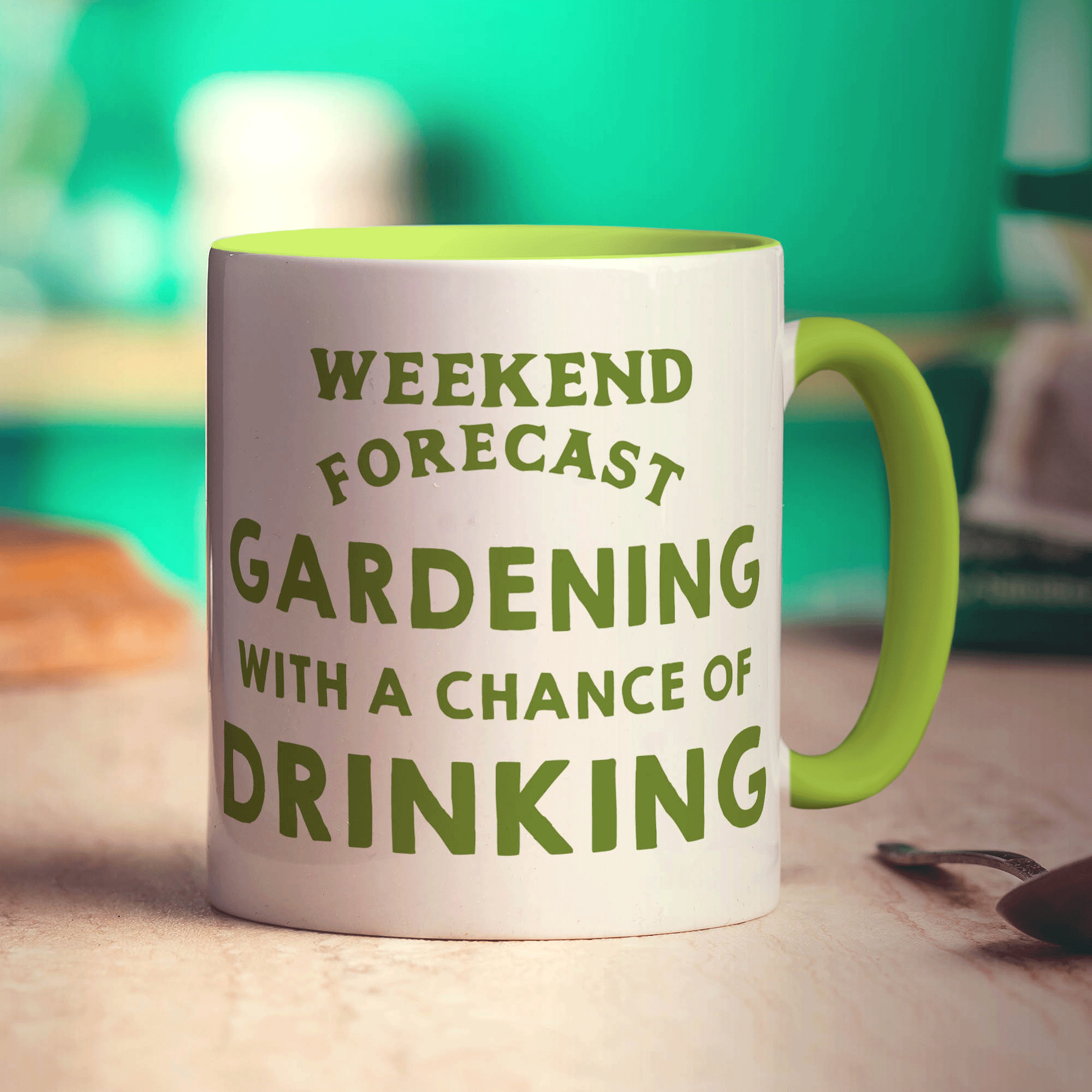 Weekend Forecast Gardening with a Chance of Drinking Mug - Standard 330ml (11oz) / Green