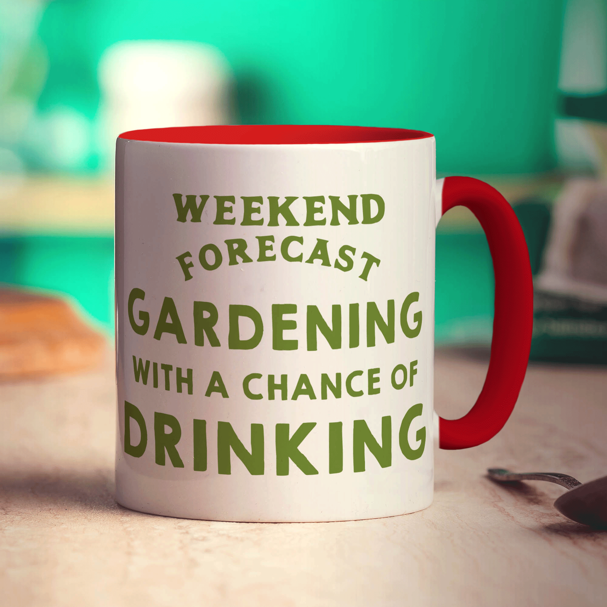 Weekend Forecast Gardening with a Chance of Drinking Mug - Standard 330ml (11oz) / Red