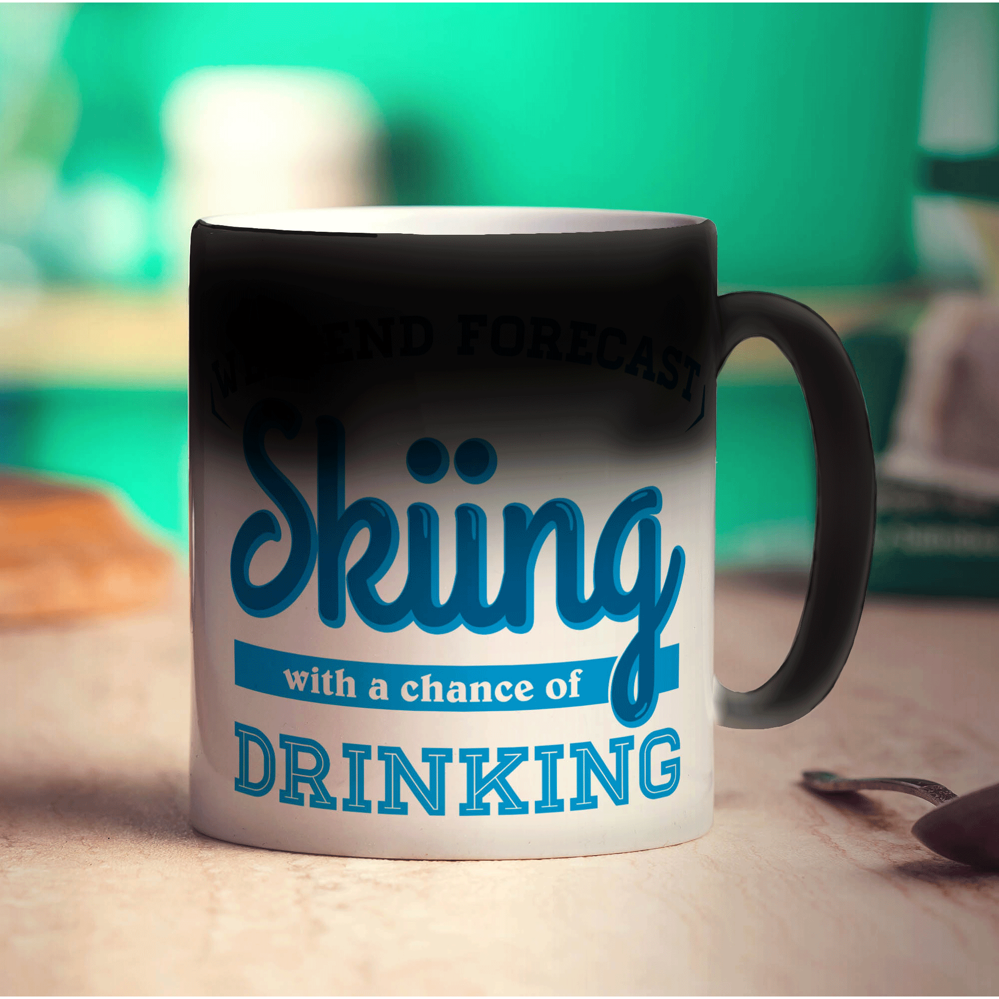 Weekend Forecast Skiing with a Chance of Drinking Mug - Standard 330ml (11oz) / Magic Mug