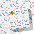 Whale Balloons Name Wrapping Paper